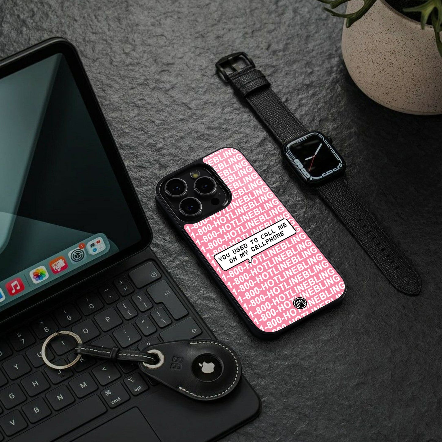 1800 hotline bling back phone cover | glass case for iphone 15 plus