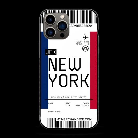New York Boarding Pass Phone Cover | Glass Case