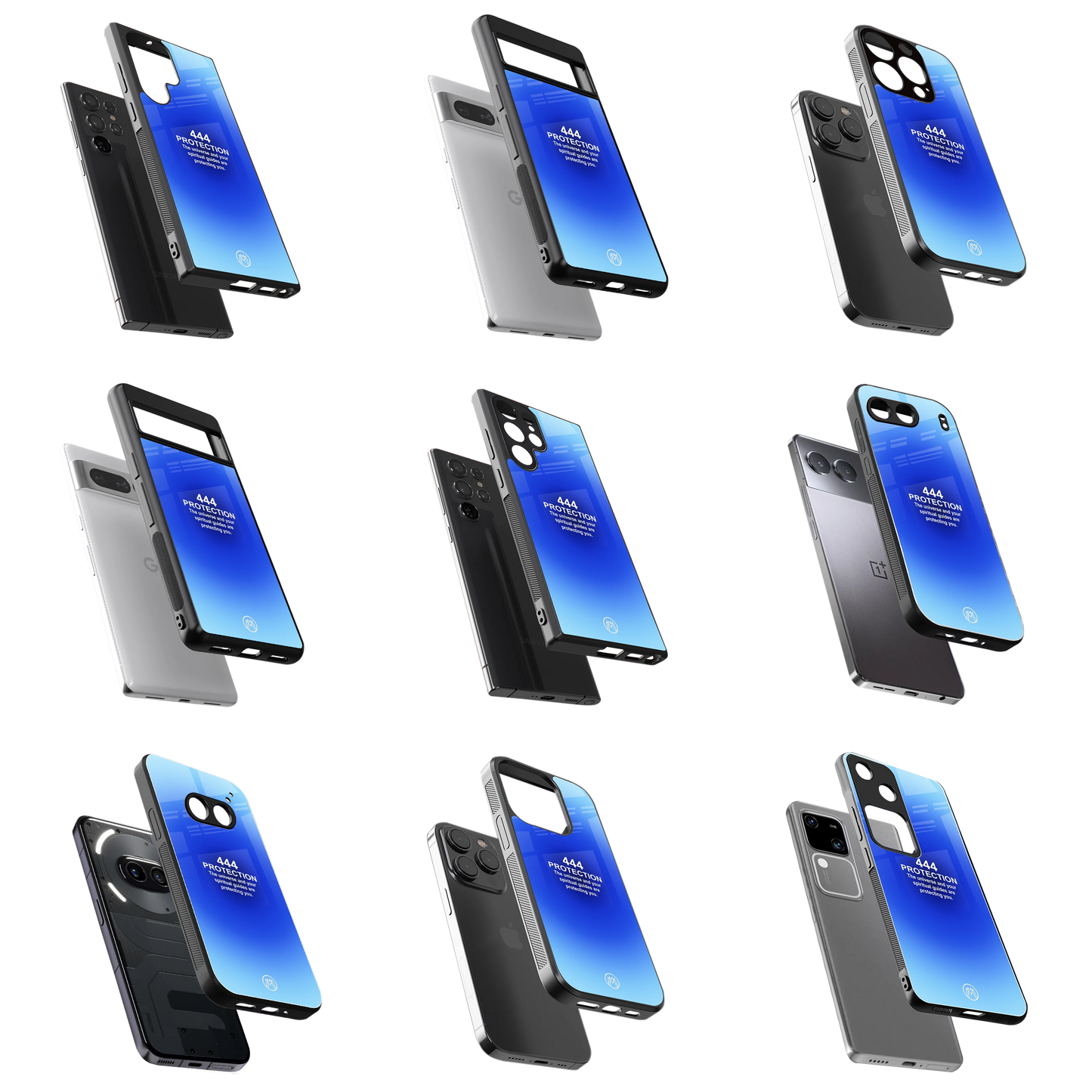 Durable Glass Back Mobile Case for iPhone, Samsung, OnePlus, Google Pixel, Redmi, Vivo, Oppo