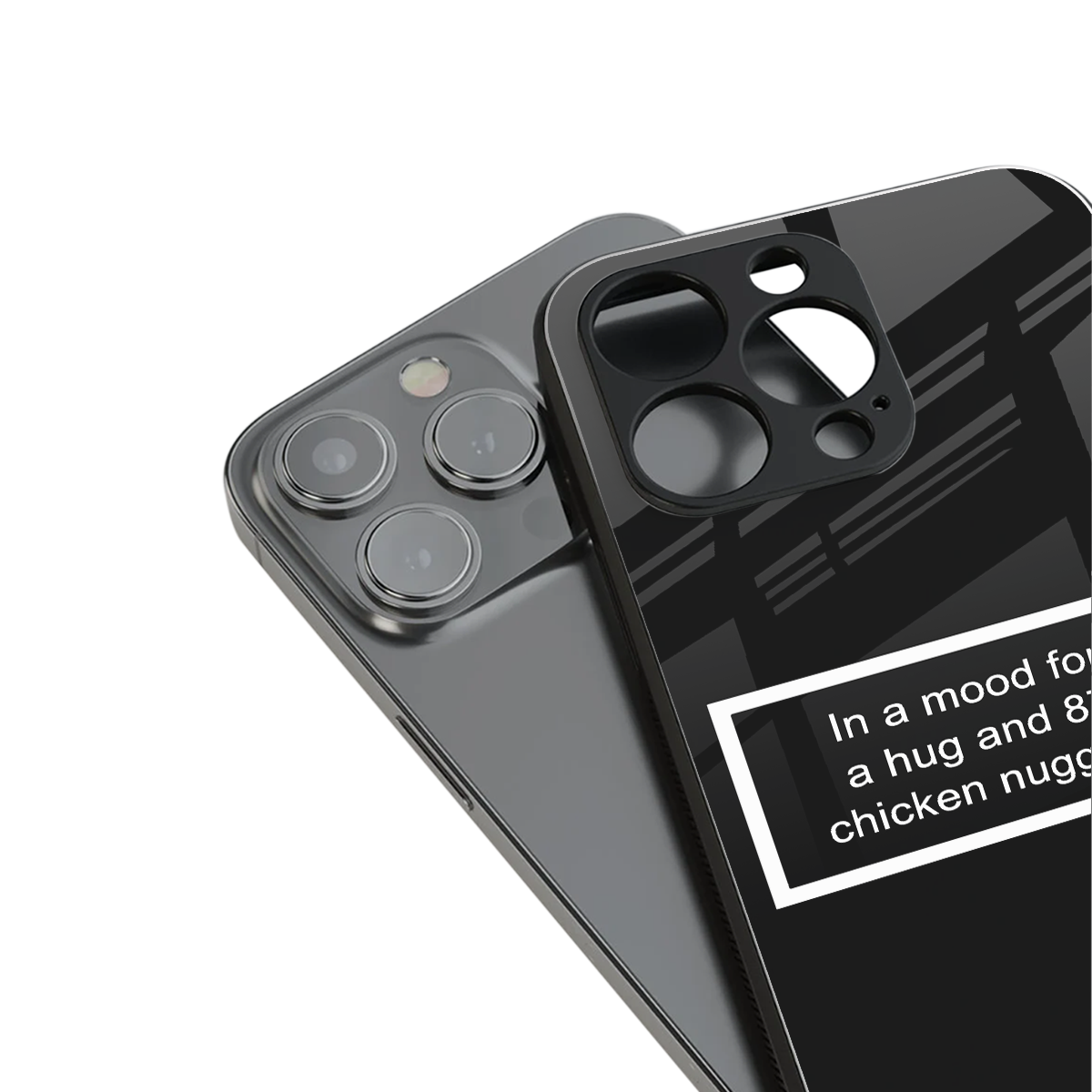 87 chicken nuggets black edition back phone cover | glass case for iphone 13 mini