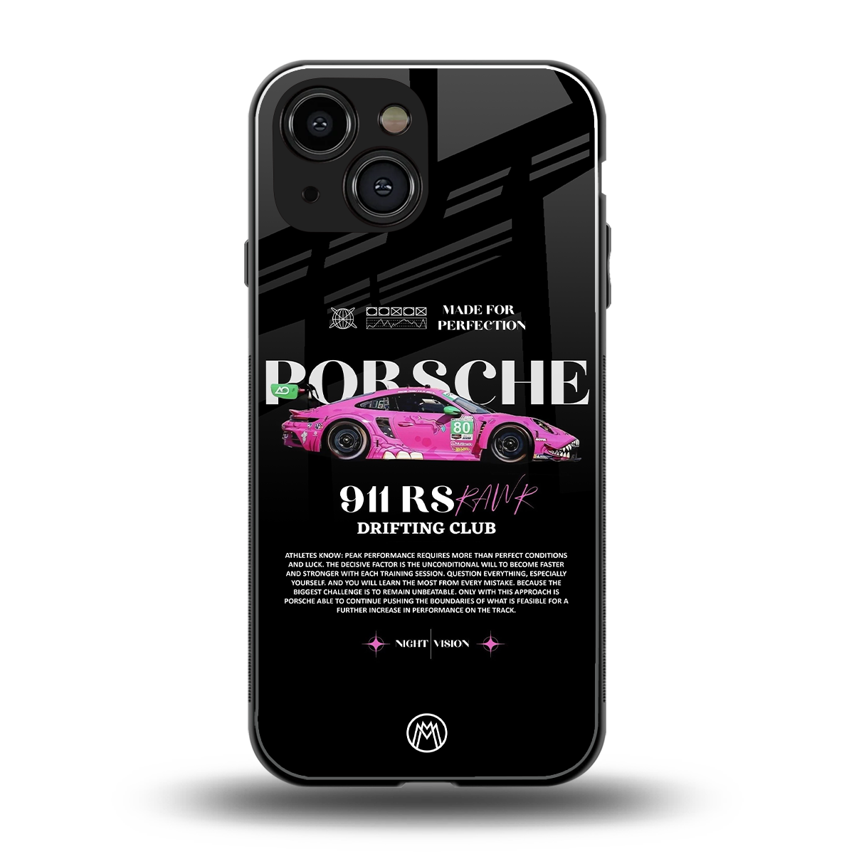 911 drifting club back phone cover | glass case for iphone 13 mini