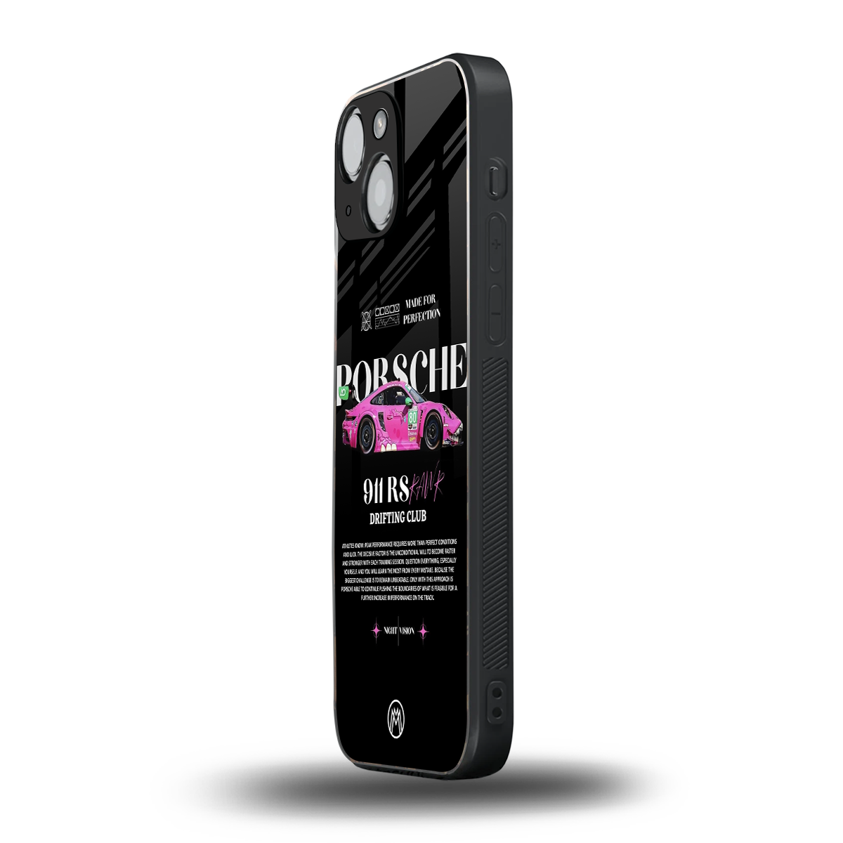 911 drifting club back phone cover | glass case for iphone 13 mini