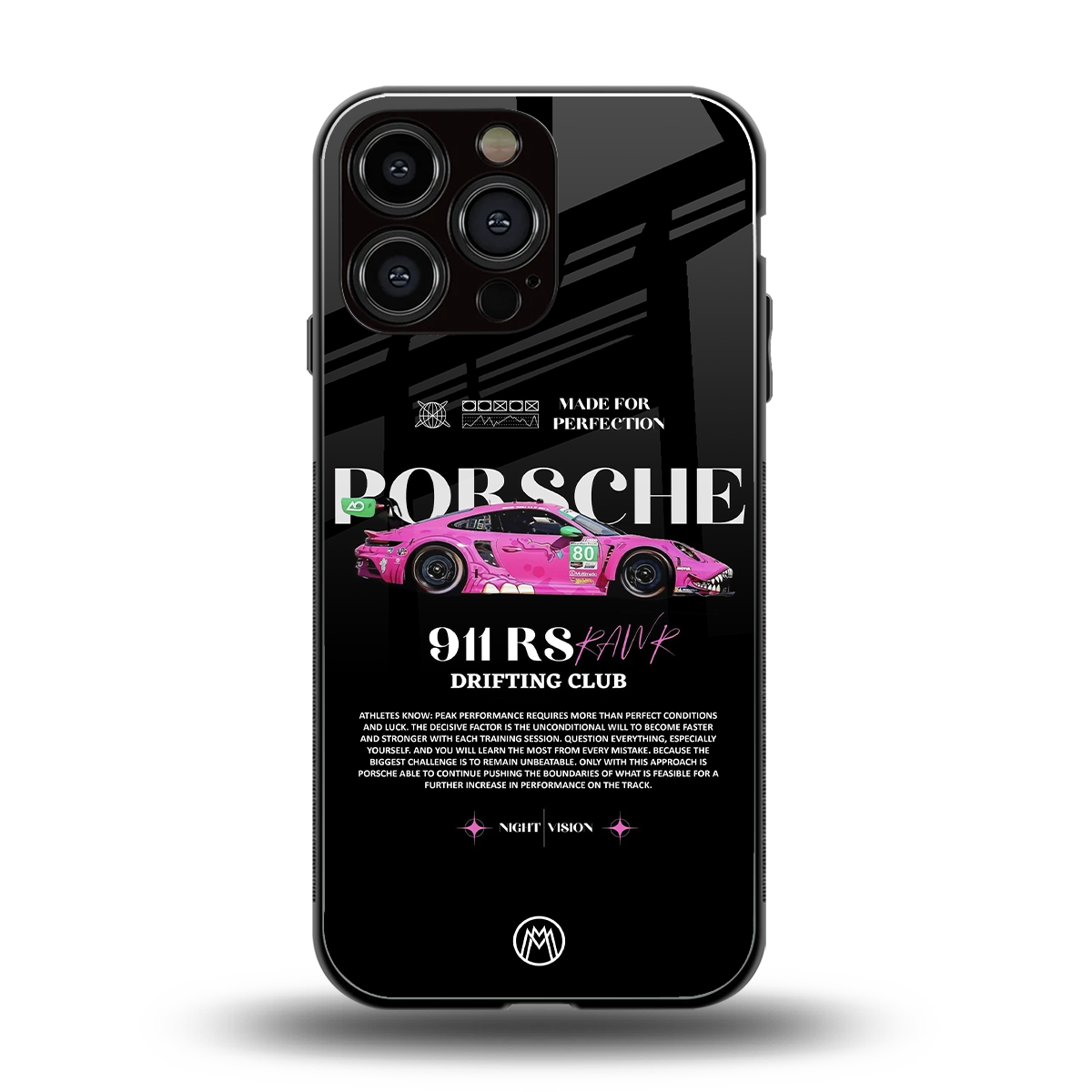 911 drifting club back phone cover | glass case for iphone 14 pro max