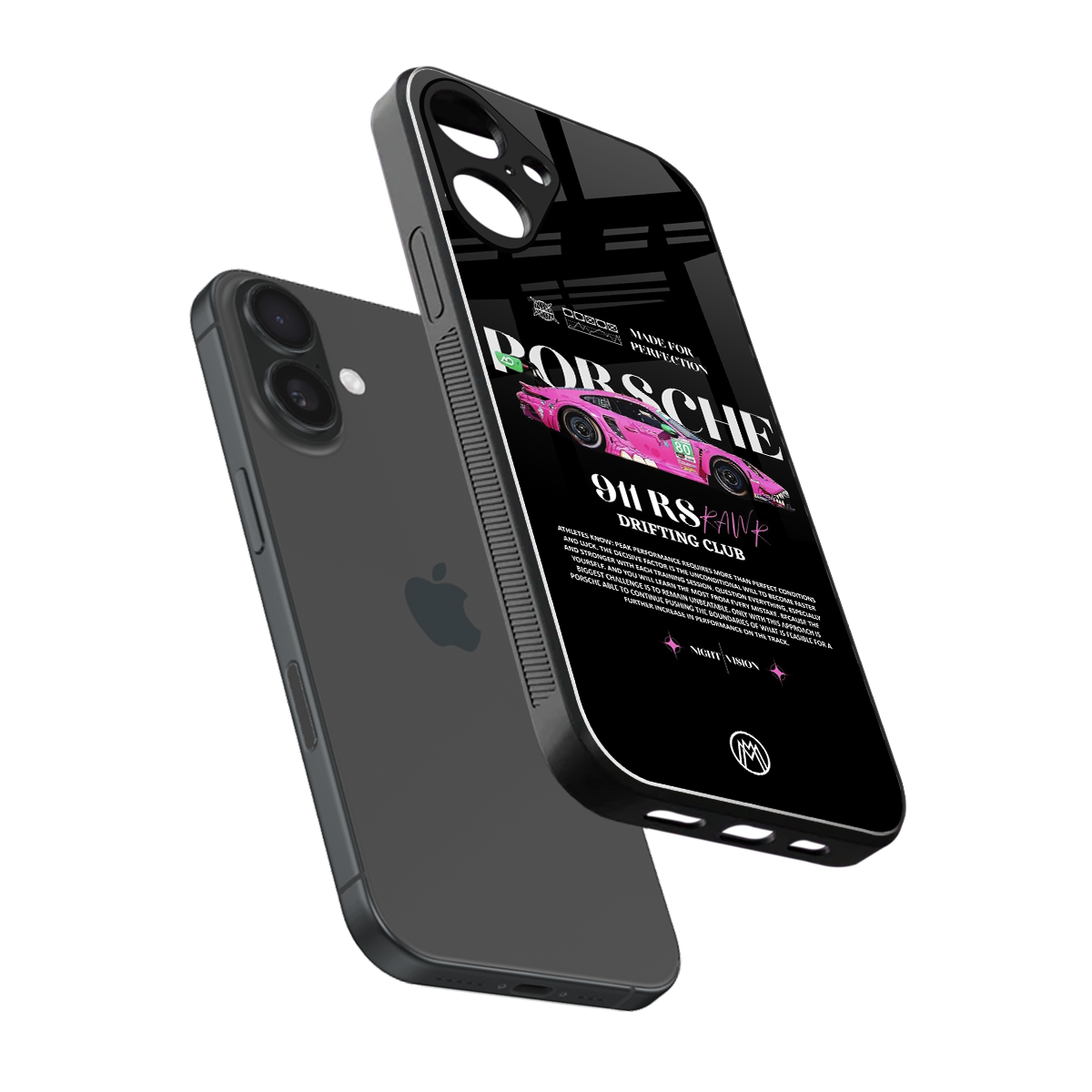911 drifting club back phone cover | glass case for iphone 16 plus