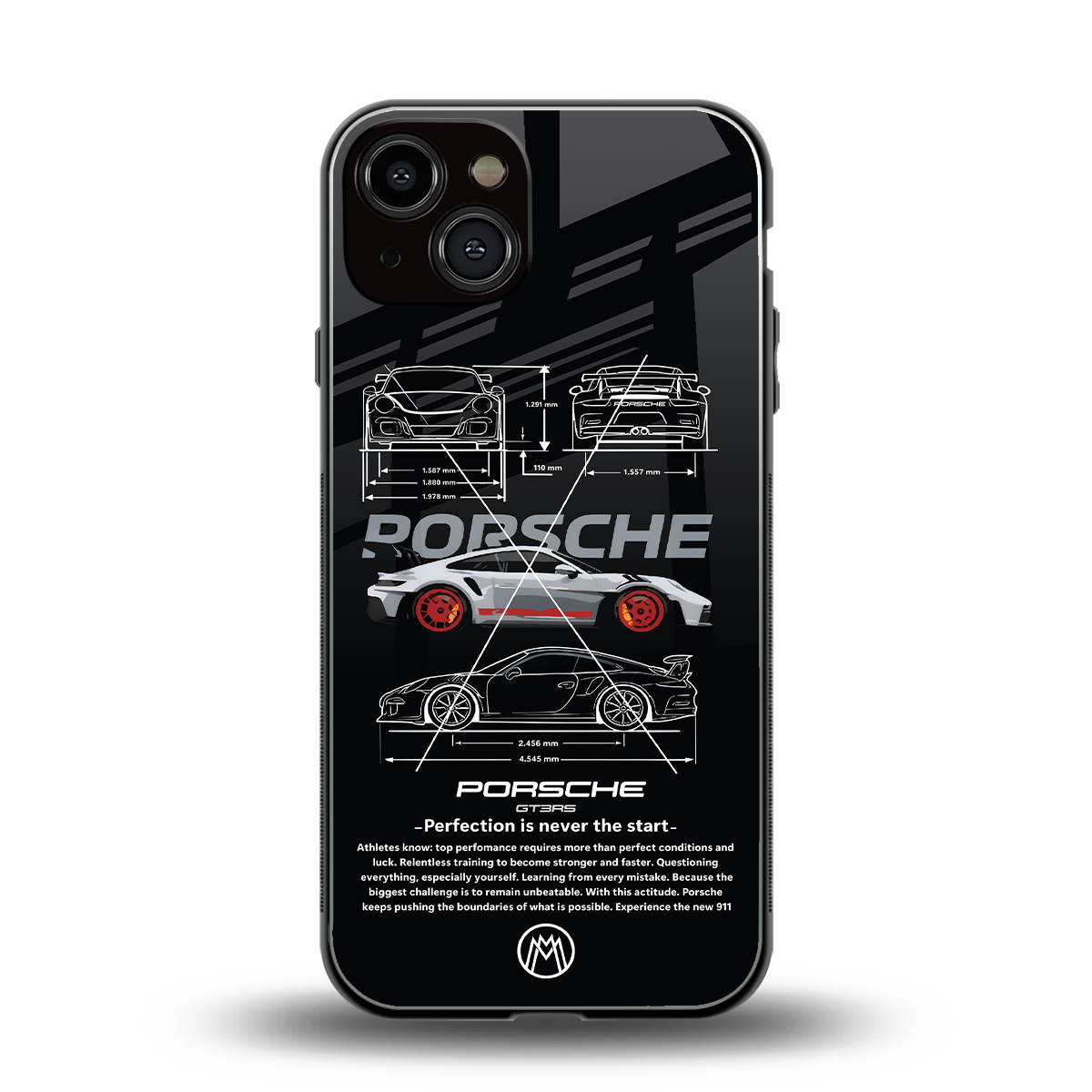 911 gt3 rs back phone cover | glass case for iphone 13