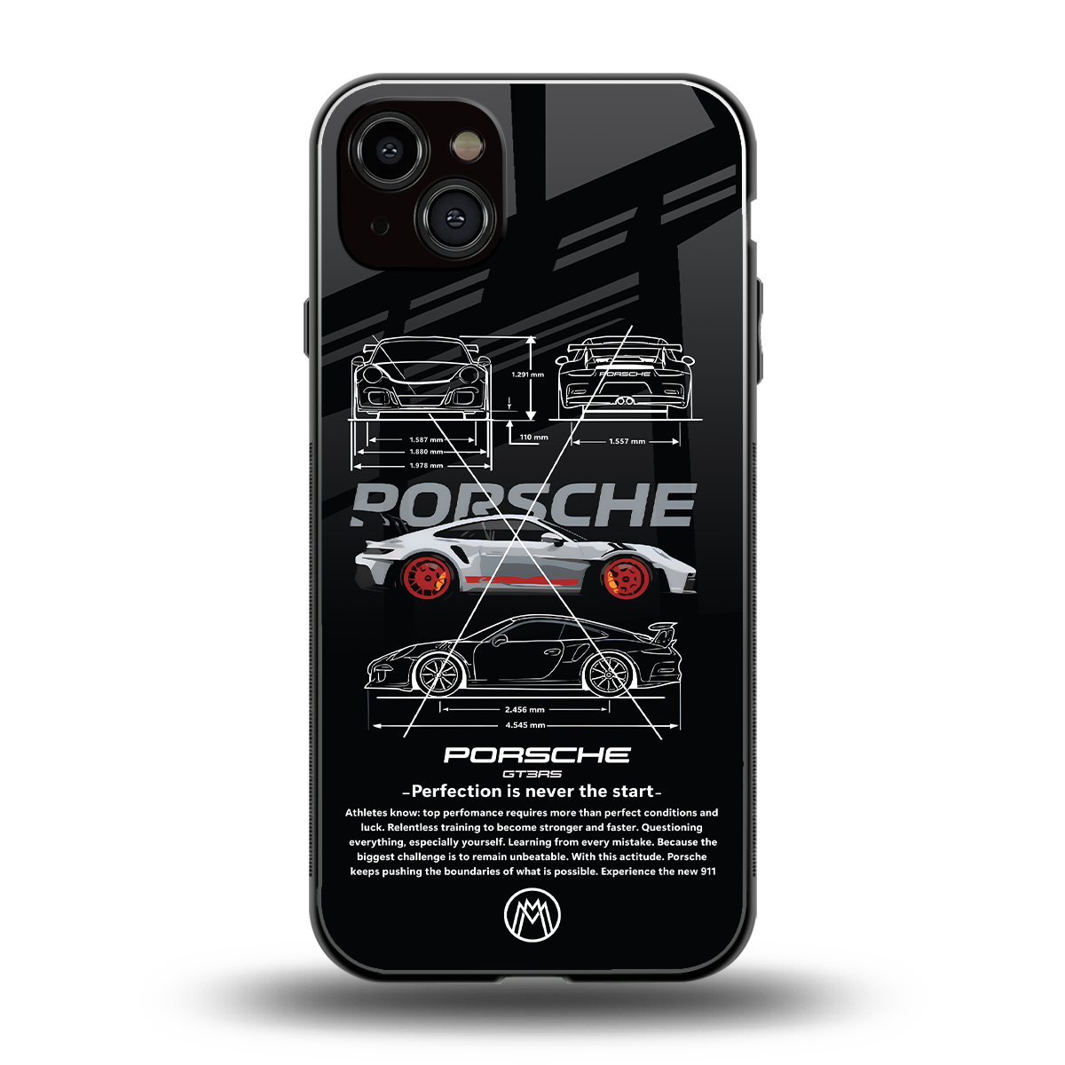 911 gt3 rs back phone cover | glass case for iphone 14 plus
