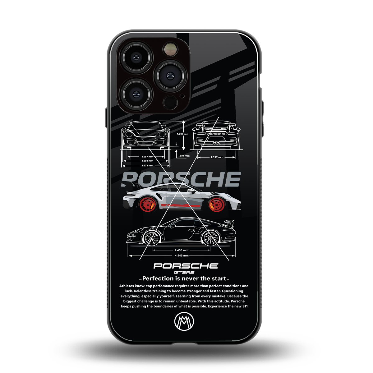 911 gt3 rs back phone cover | glass case for iphone 14 pro max