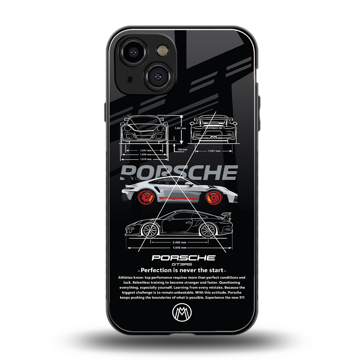 911 gt3 rs back phone cover | glass case for iphone 15