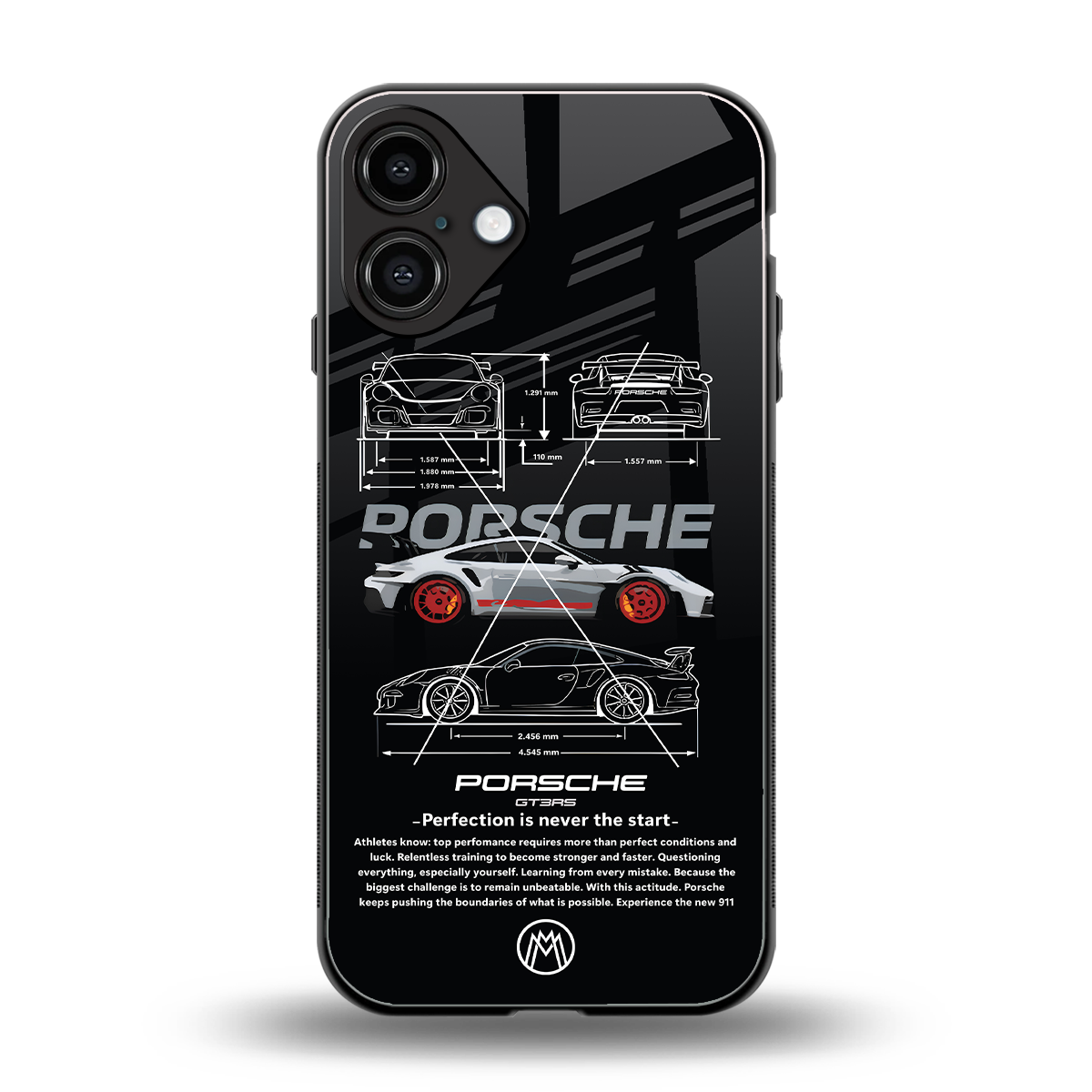 911 gt3 rs back phone cover | glass case for iphone 16 plus