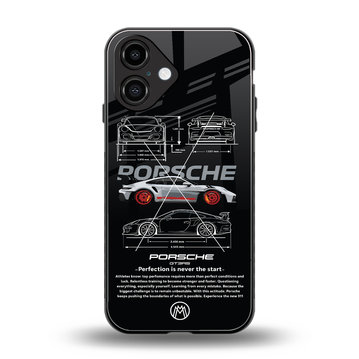 911 gt3 rs back phone cover | glass case for iphone 16