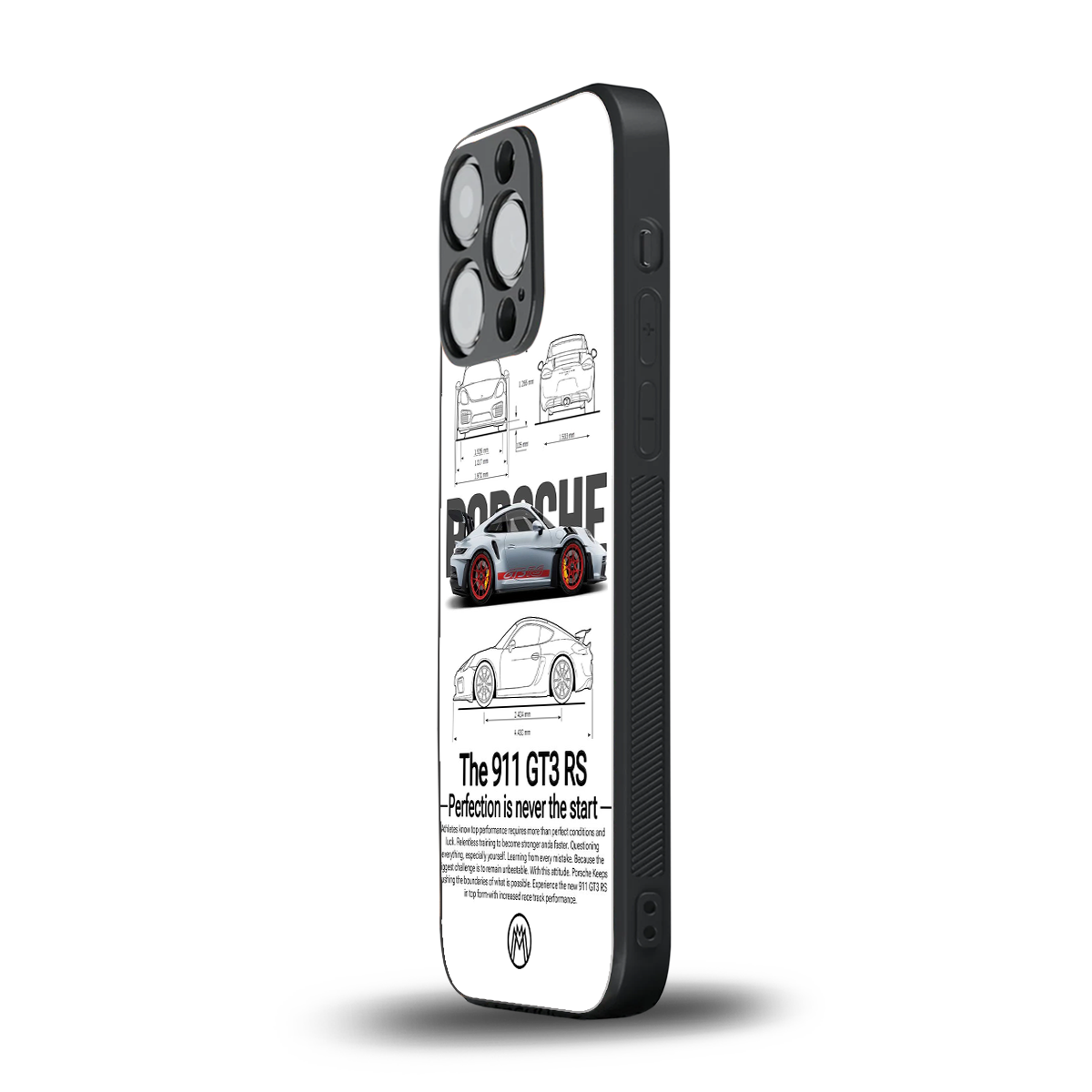911 gt3 rs white back phone cover | glass case for iphone 14 pro