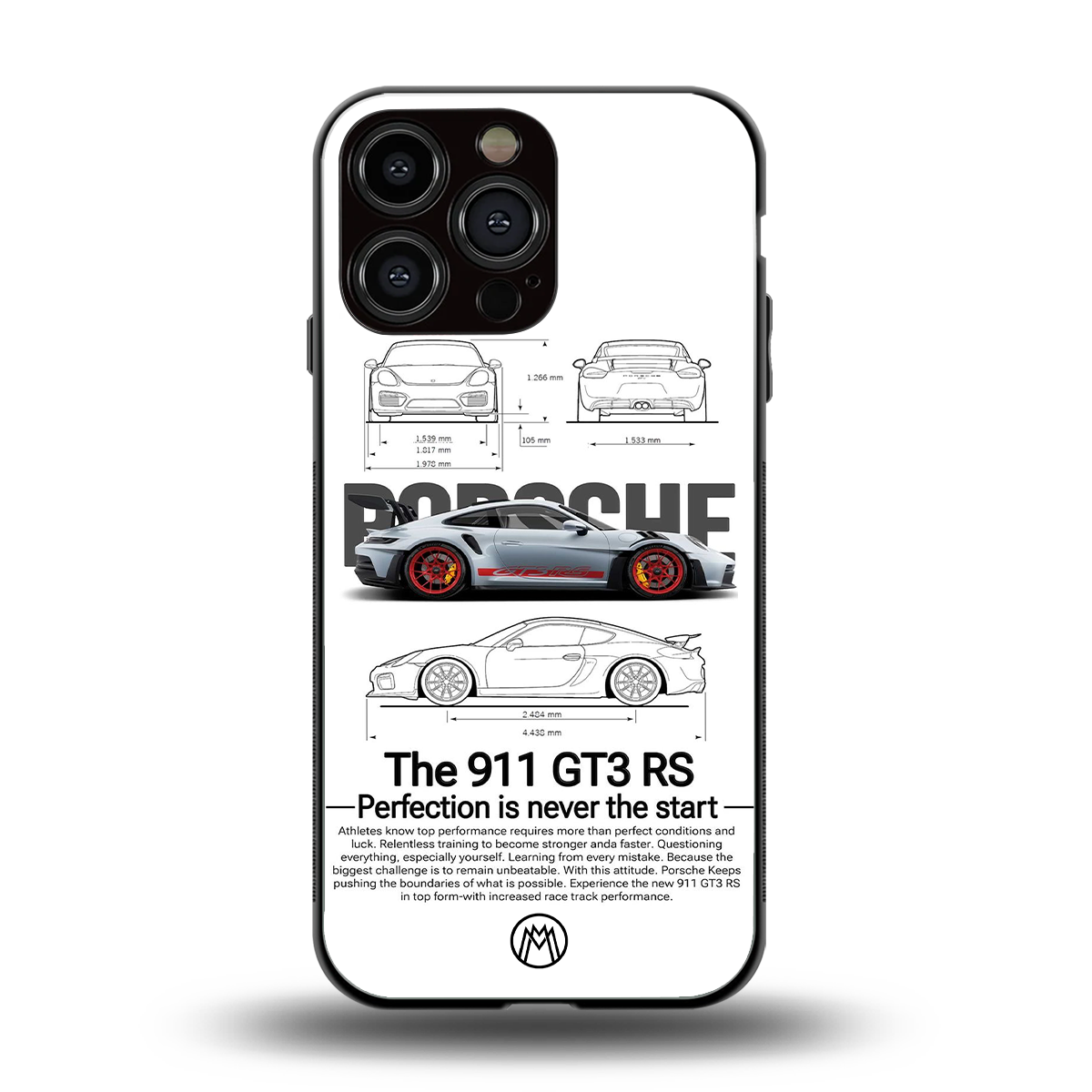 911 gt3 rs white back phone cover | glass case for iphone 16 pro max