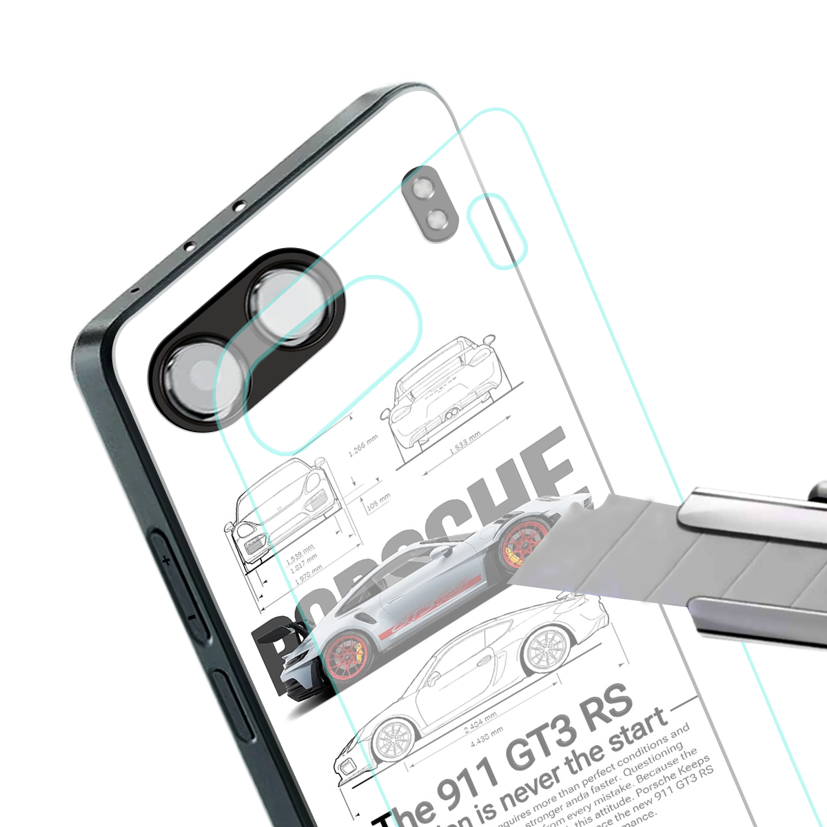 911 gt3 rs white back phone cover | glass case for oneplus nord 4