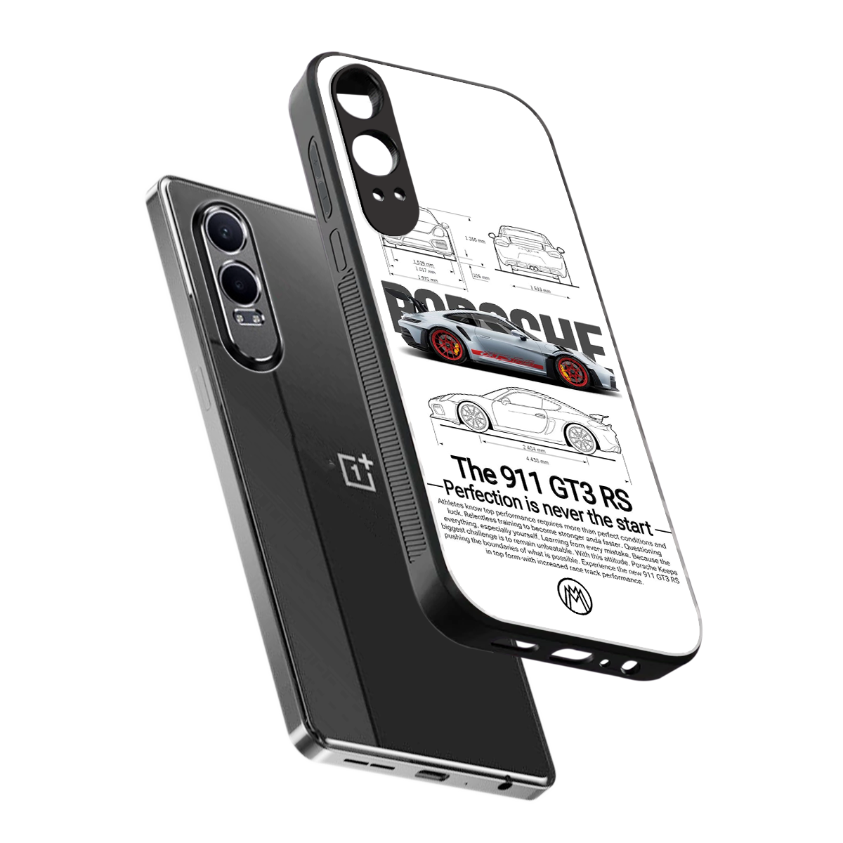 911 gt3 rs white back phone cover | glass case for oneplus nord ce 4 lite