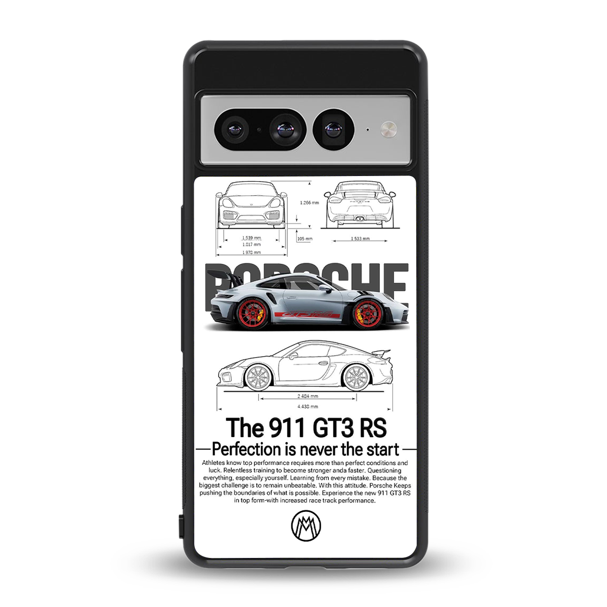 911 gt3 rs white back phone cover | glass case for google pixel 7 pro