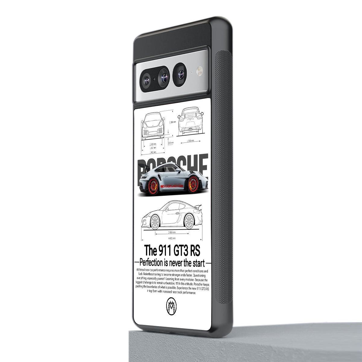 911 gt3 rs white back phone cover | glass case for google pixel 7 pro