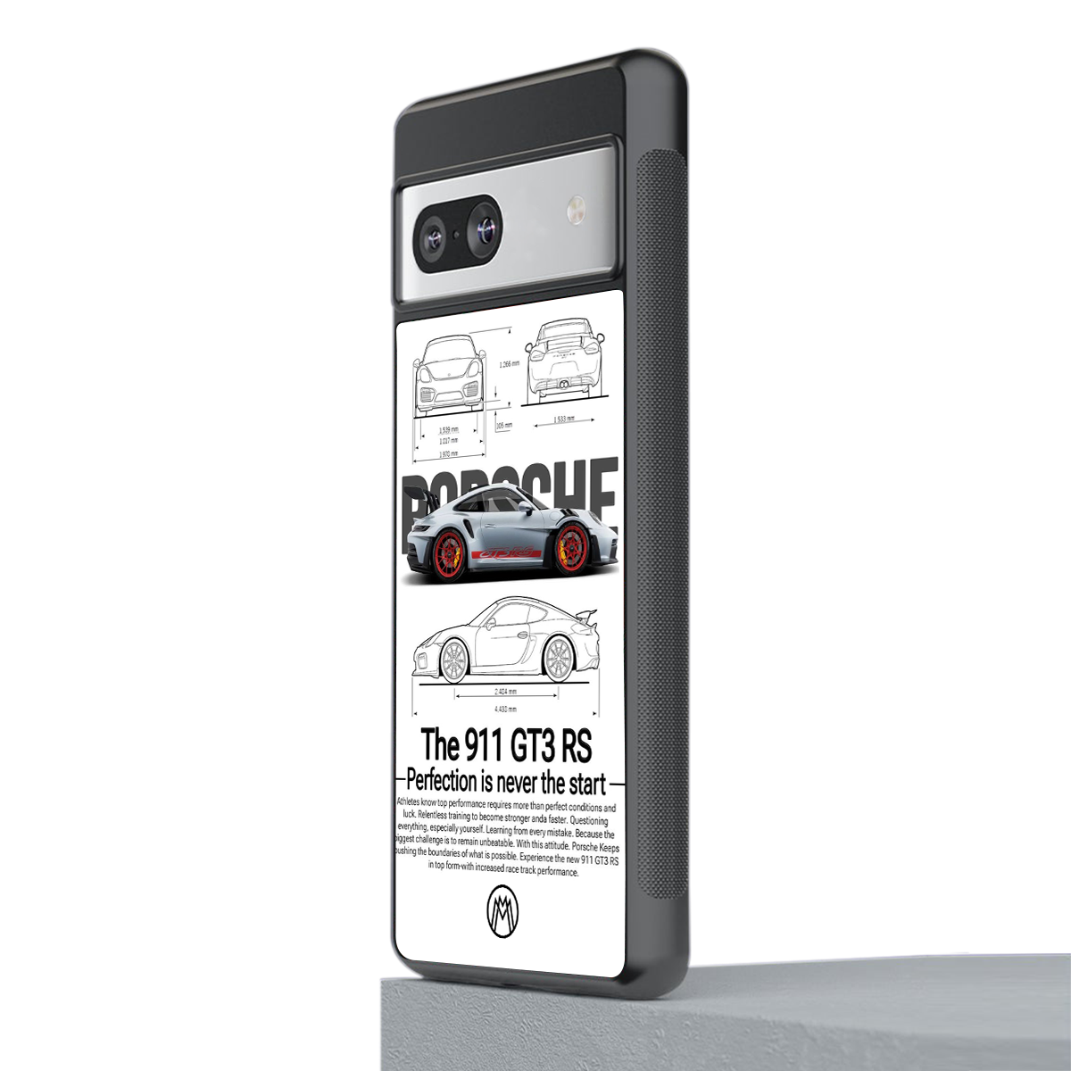 911 gt3 rs white back phone cover | glass case for Google Pixel 7A