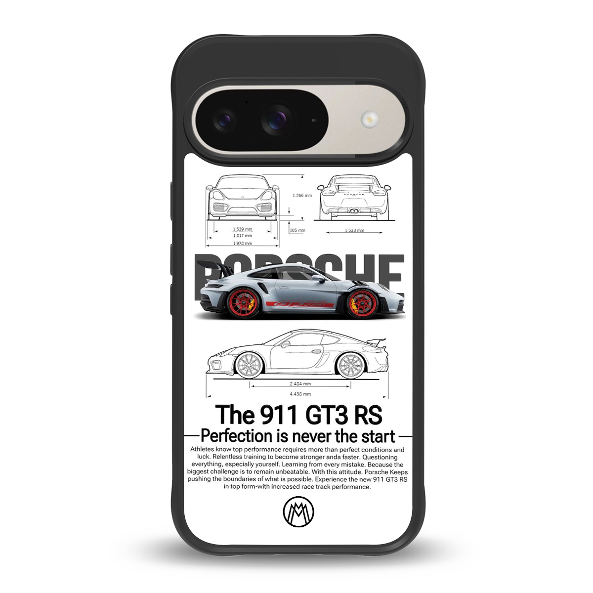 911 gt3 rs white back phone cover | glass case for google pixel 9