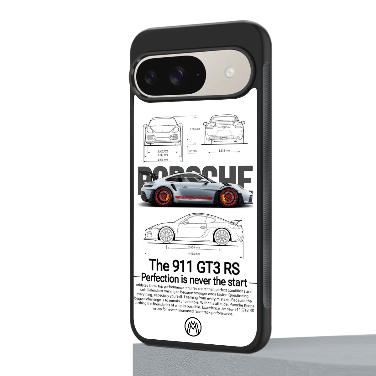 911 gt3 rs white back phone cover | glass case for google pixel 9