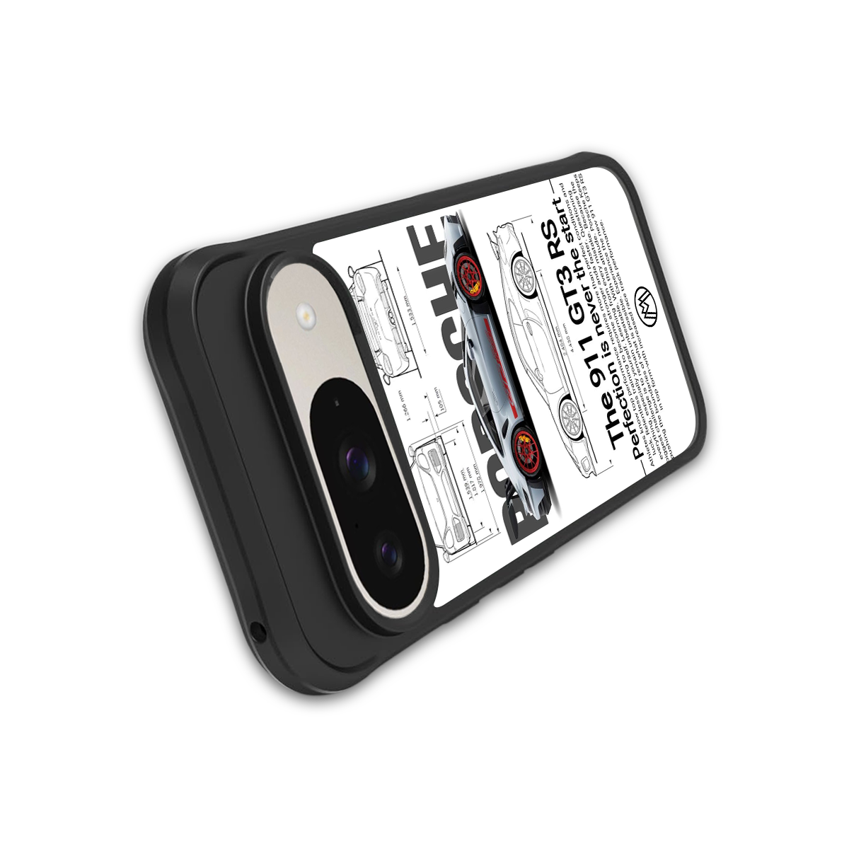 911 gt3 rs white back phone cover | glass case for google pixel 9