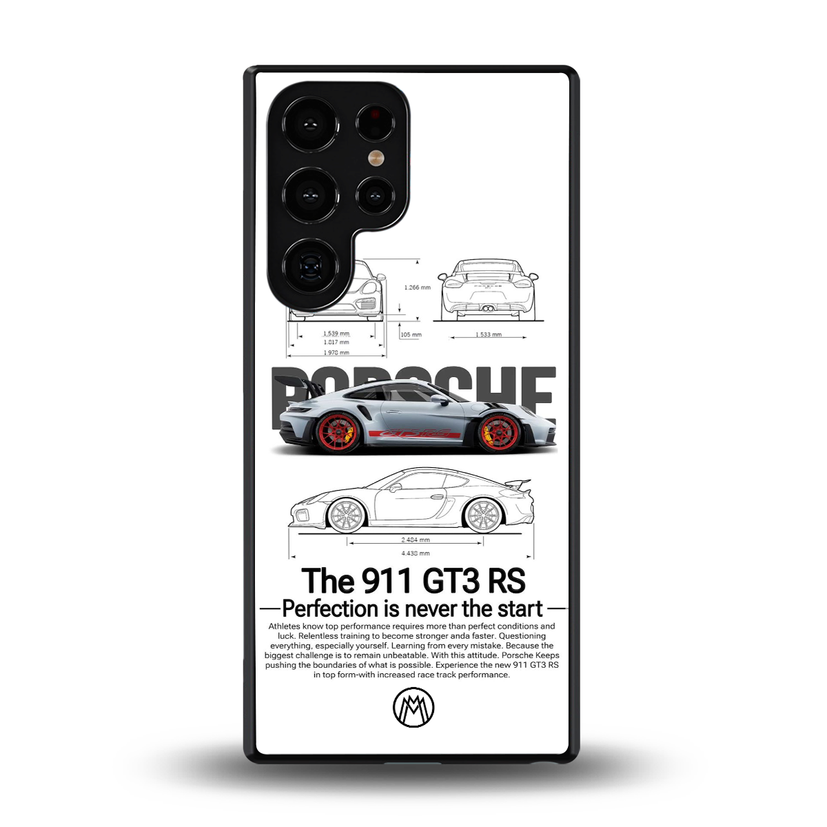 911 gt3 rs white back phone cover | glass case for samsung galaxy s25 ultra