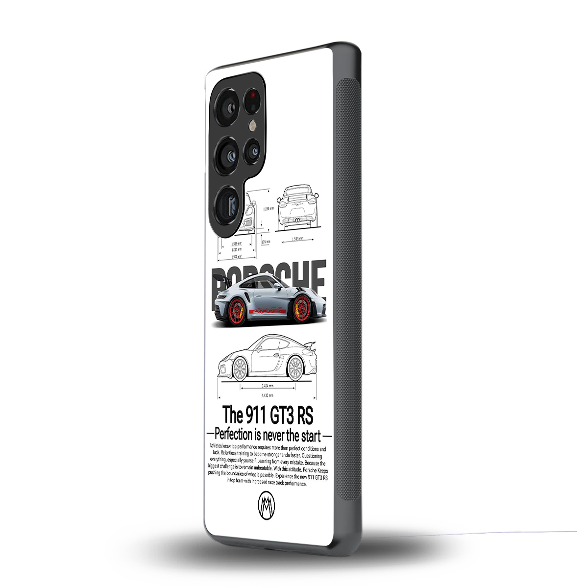 911 gt3 rs white back phone cover | glass case for samsung galaxy s25 ultra