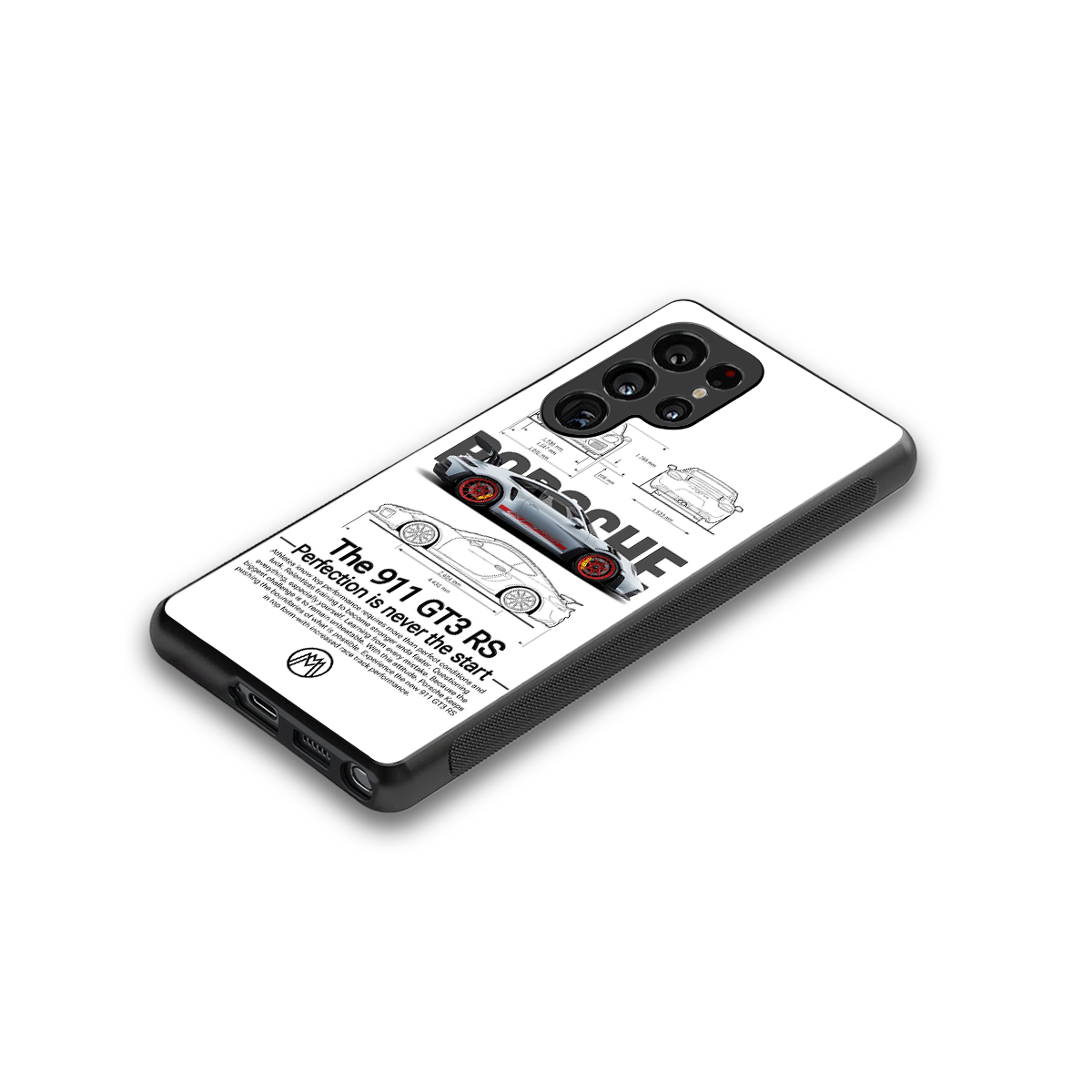 911 gt3 rs white back phone cover | glass case for samsung galaxy s25 ultra