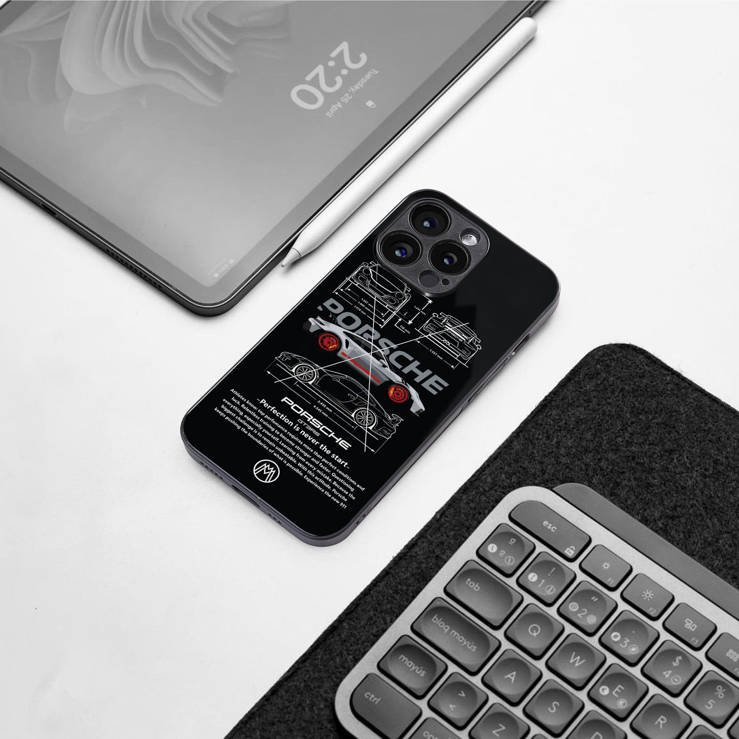 911 gt3 rs back phone cover | glass case for iphone 16 plus