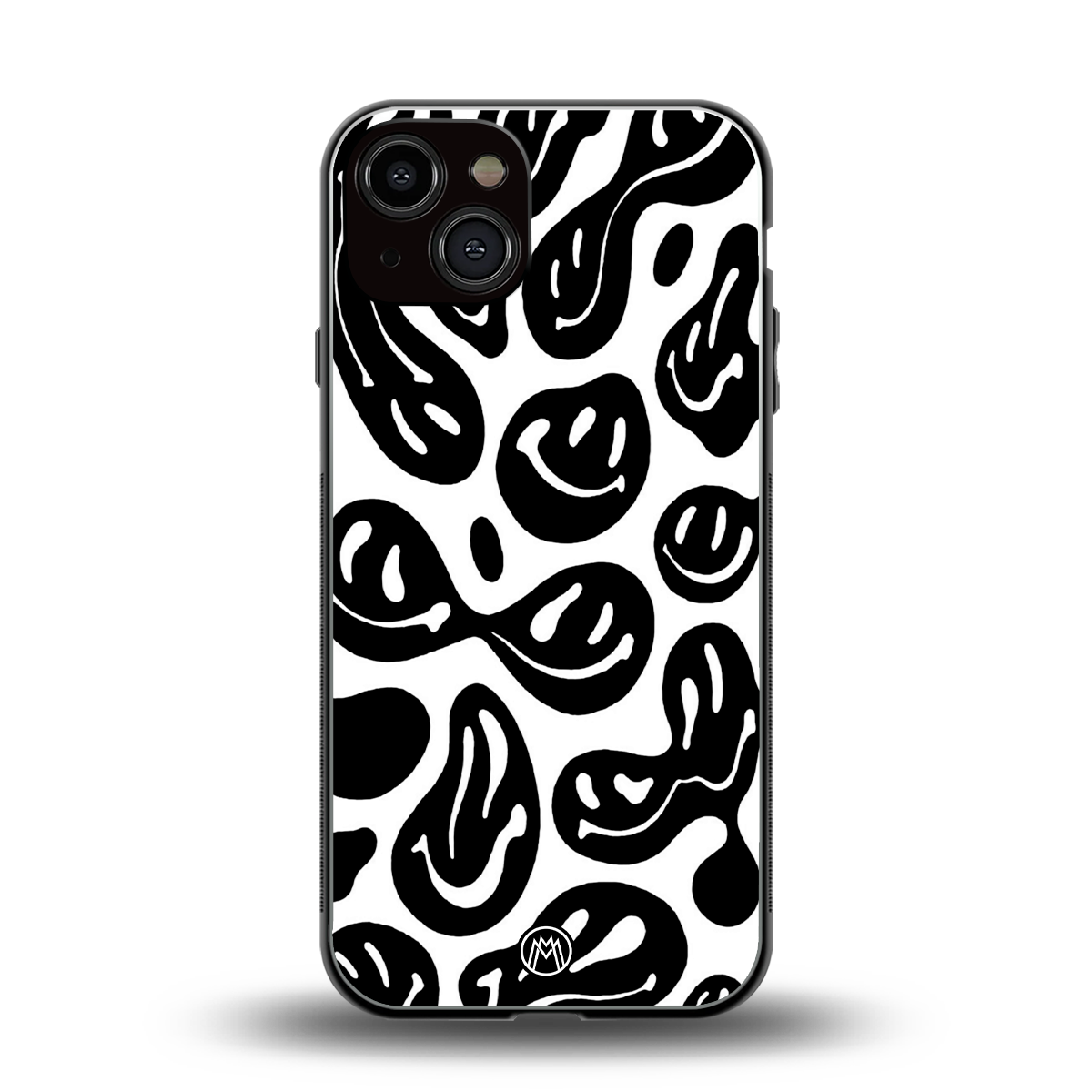 acid smiles bw back phone cover | glass case for iphone 13