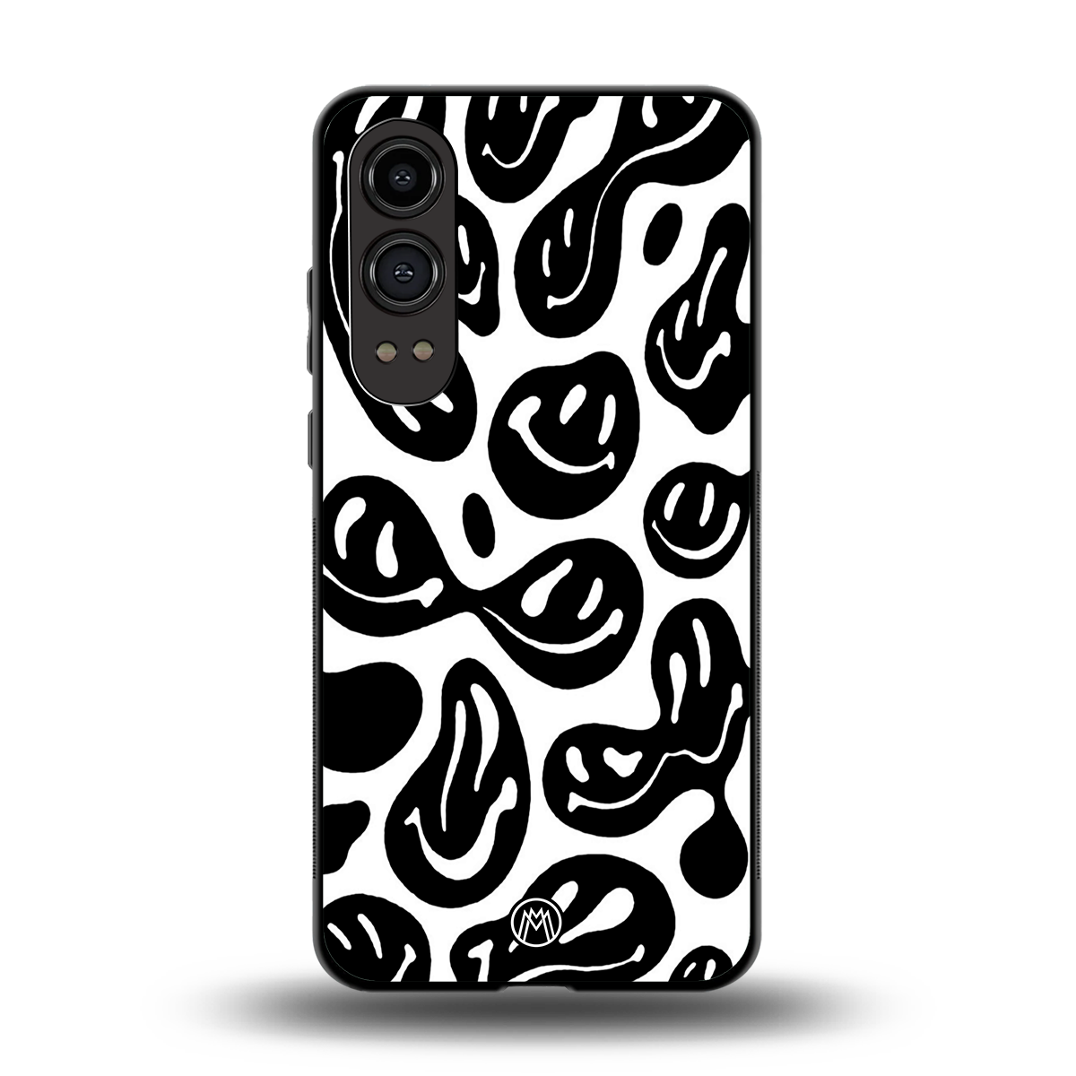 acid smiles bw back phone cover | glass case for oneplus nord ce 4 lite