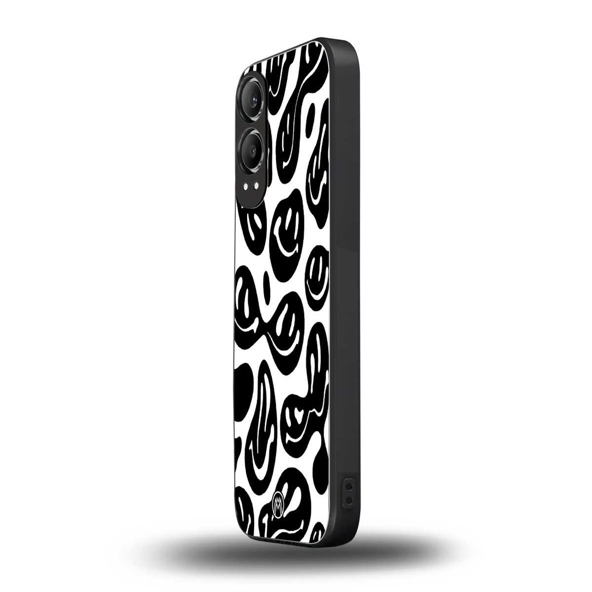 acid smiles bw back phone cover | glass case for oneplus nord ce 4 lite