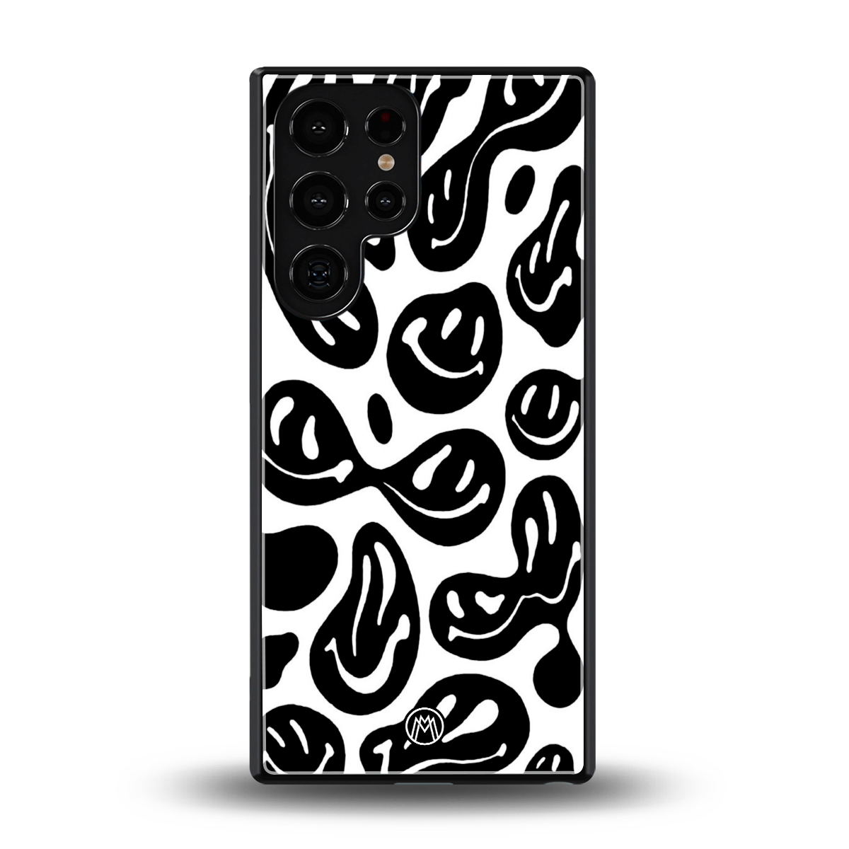 acid smiles bw back phone cover | glass case for samsung galaxy s25 ultra