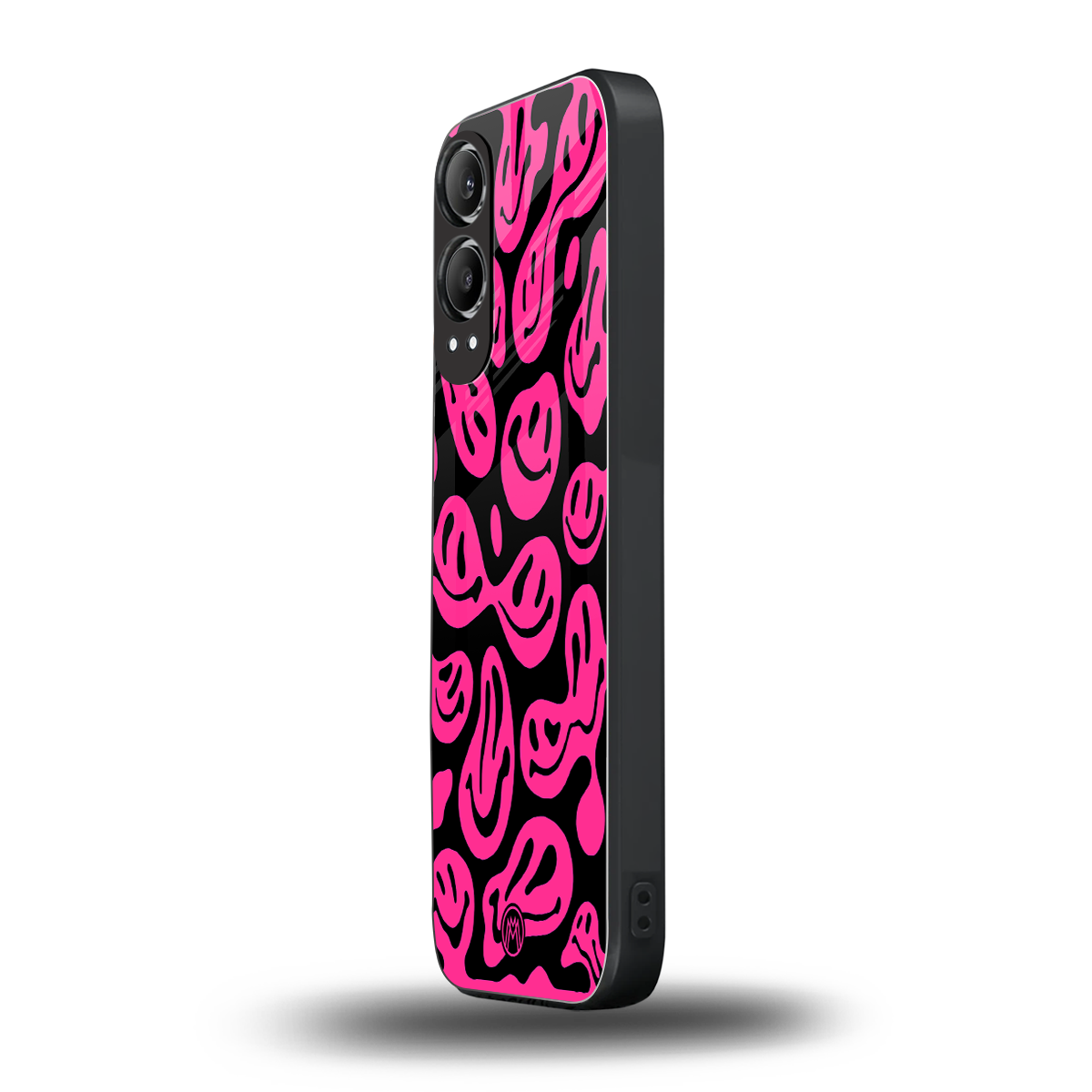acid smiles black pink back phone cover | glass case for oneplus nord ce 4 lite