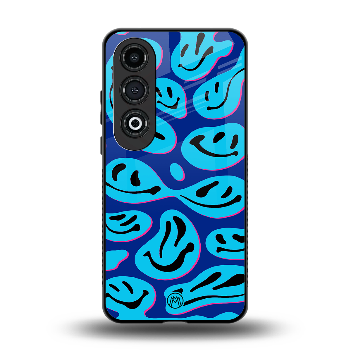 acid smiles blueberry edition back phone cover | glass case for oneplus nord ce 4