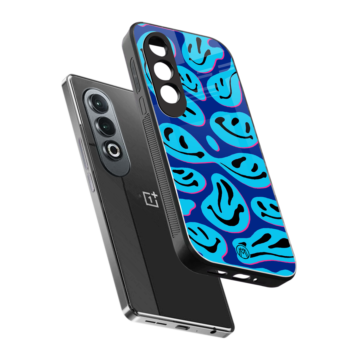 acid smiles blueberry edition back phone cover | glass case for oneplus nord ce 4