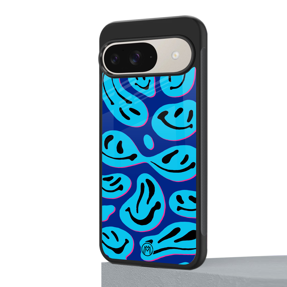 acid smiles blueberry edition back phone cover | glass case for google pixel 9