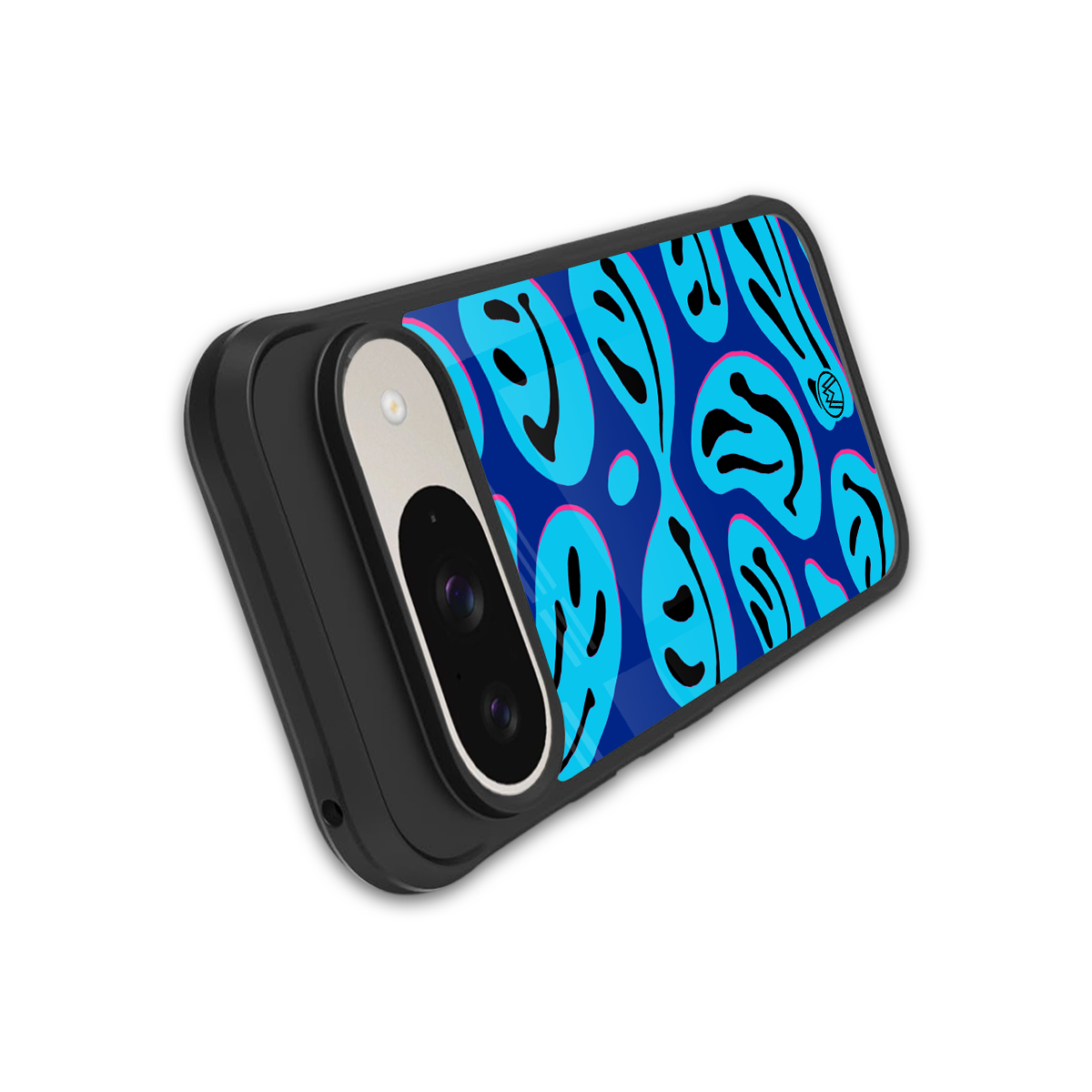acid smiles blueberry edition back phone cover | glass case for google pixel 9