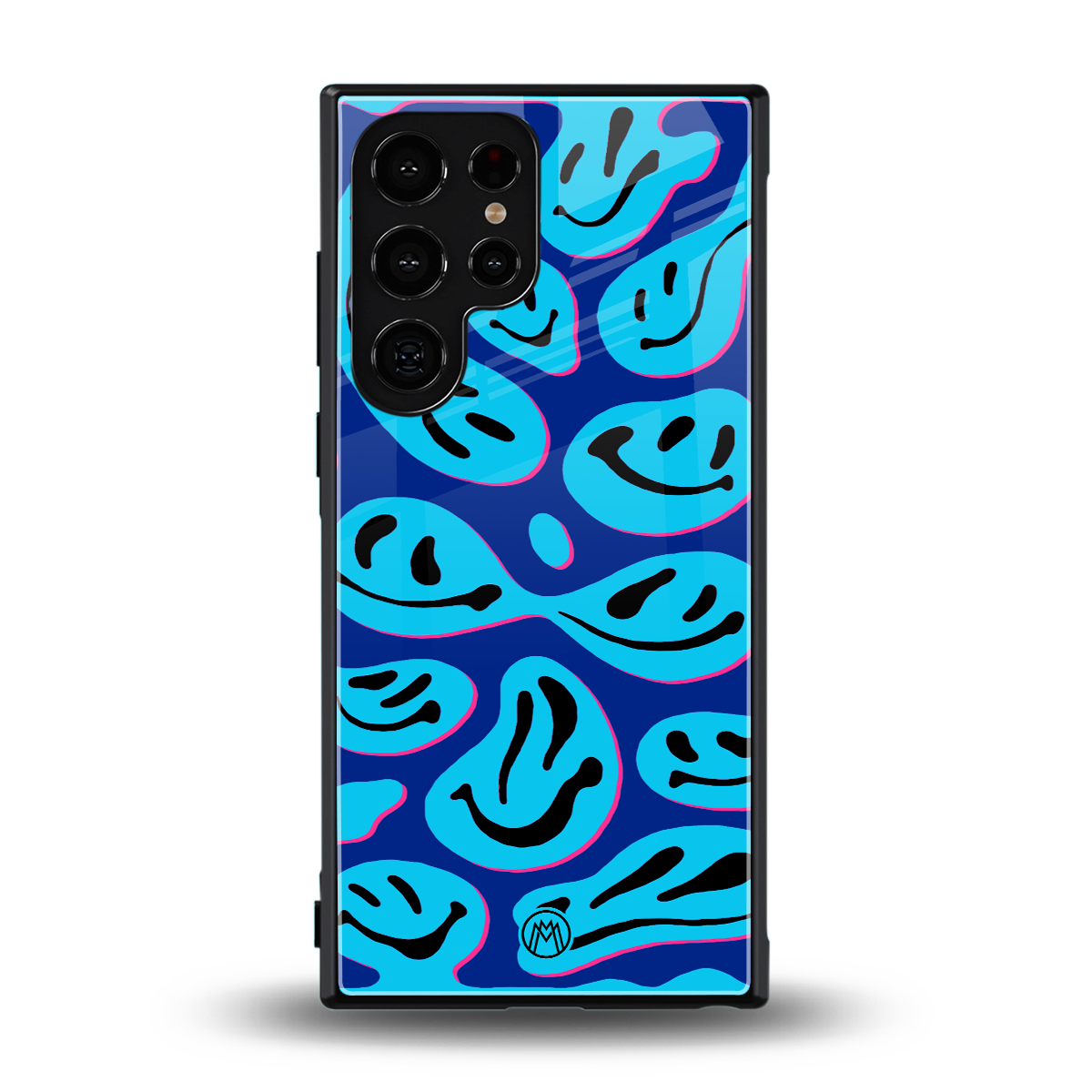acid smiles blueberry edition back phone cover | glass case for samsung galaxy s24 ultra