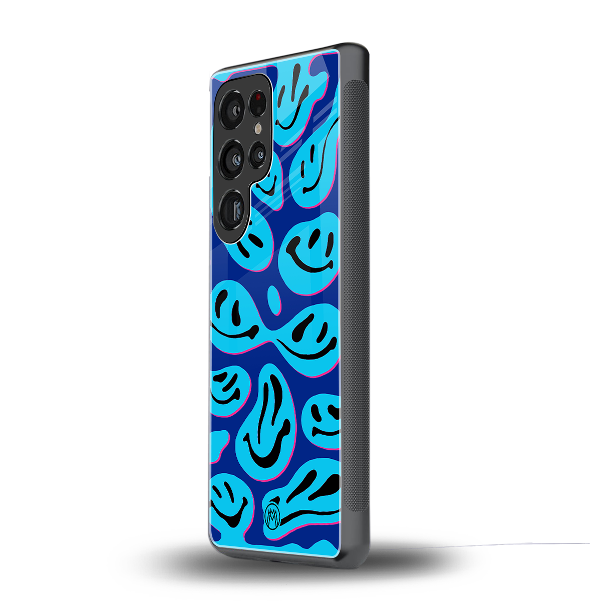 acid smiles blueberry edition back phone cover | glass case for samsung galaxy s25 ultra