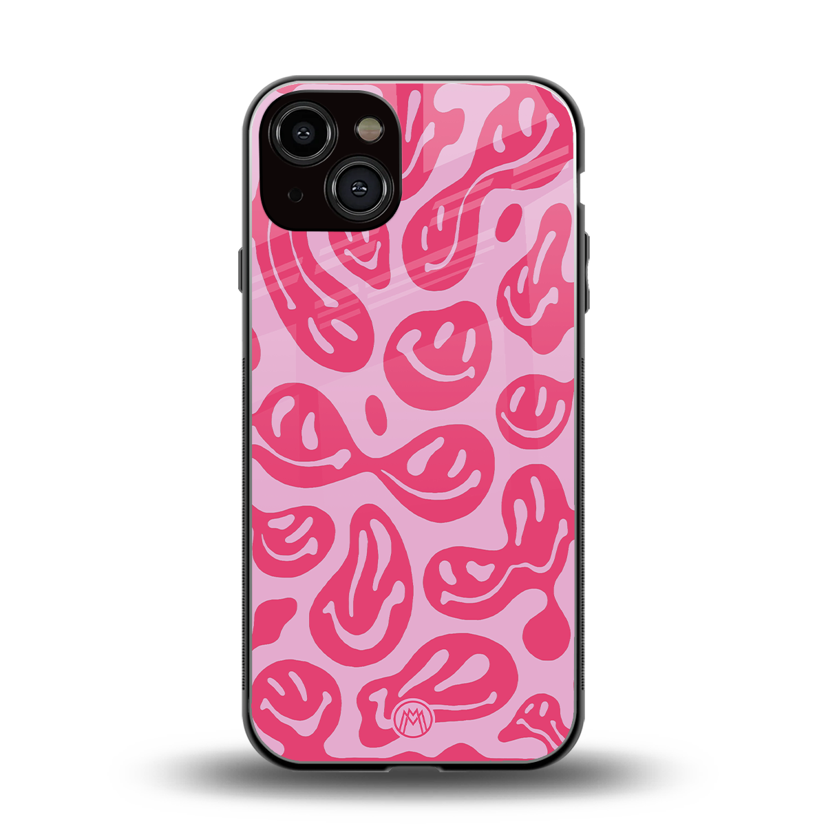 acid smiles bubblegum pink edition back phone cover | glass case for iphone 13