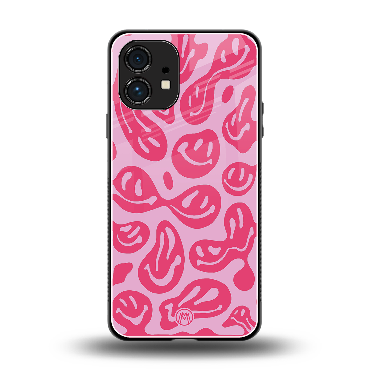 acid smiles bubblegum pink edition back phone cover | glass case for nothing phone 1