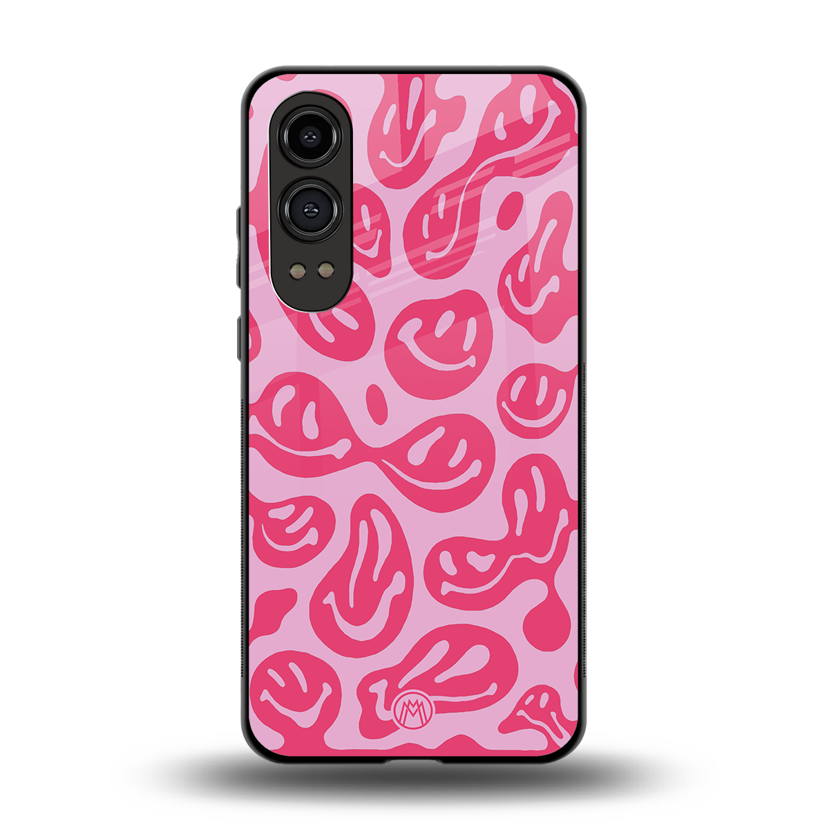 acid smiles bubblegum pink edition back phone cover | glass case for oneplus nord ce 4 lite