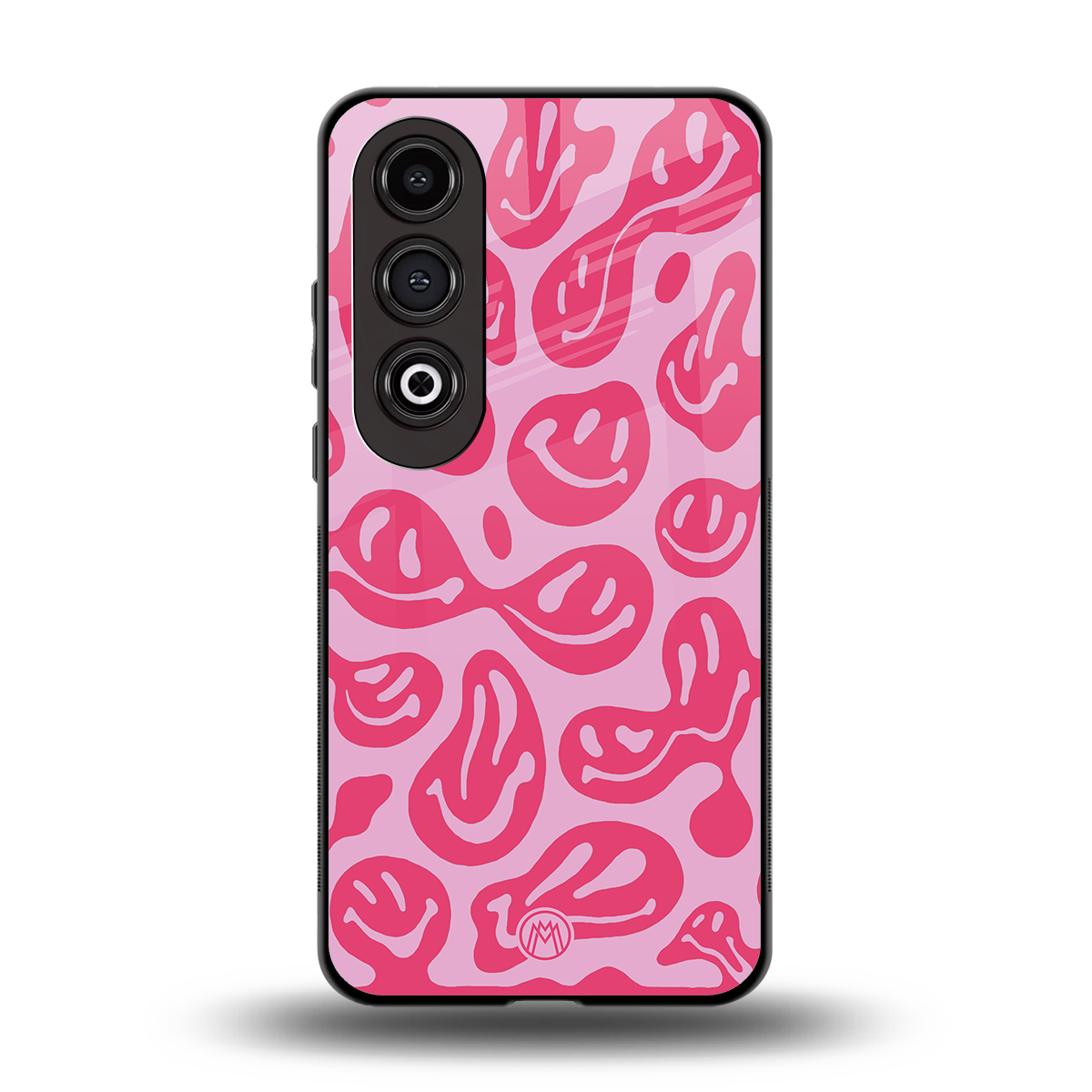 acid smiles bubblegum pink edition back phone cover | glass case for oneplus nord ce 4