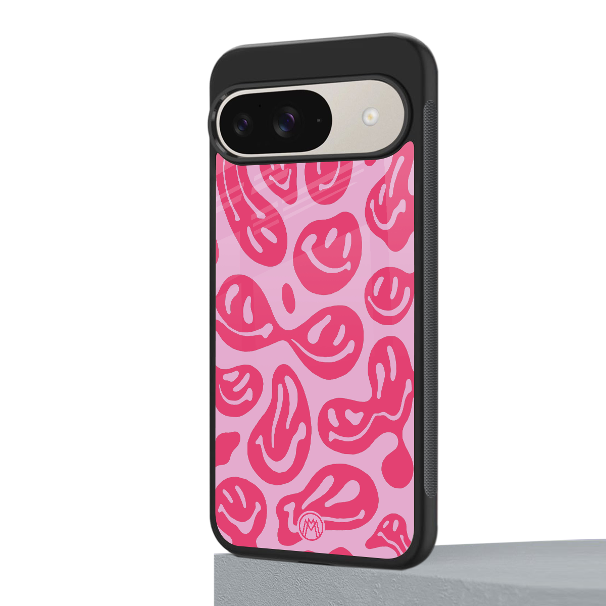 acid smiles bubblegum pink edition back phone cover | glass case for google pixel 9