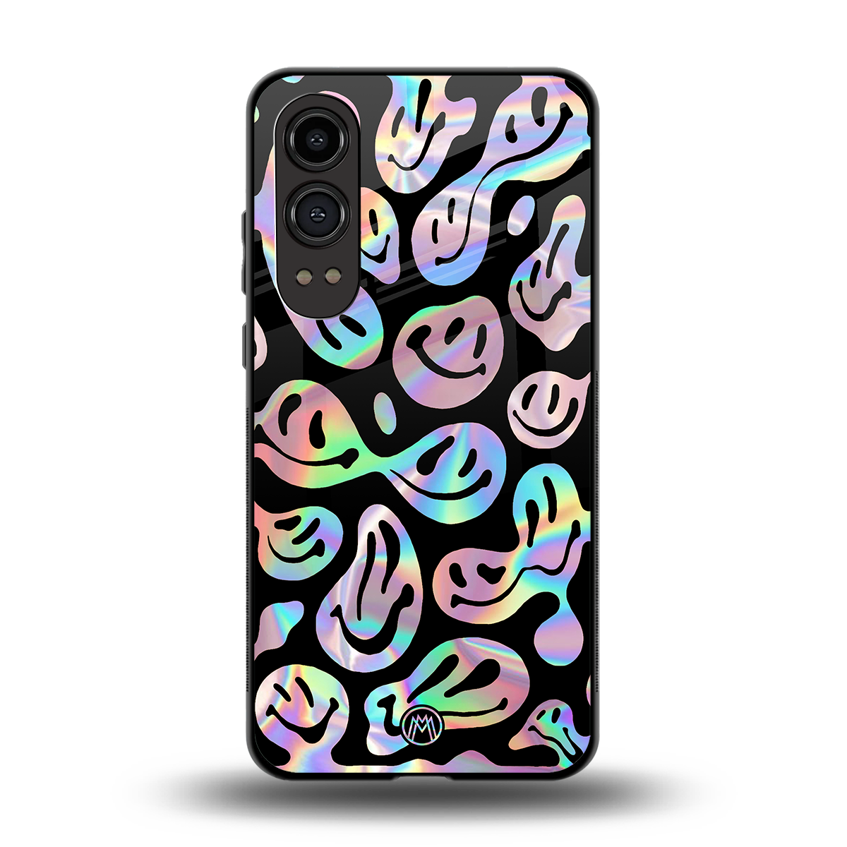 acid smiles chromatic edition back phone cover | glass case for oneplus nord ce 4 lite