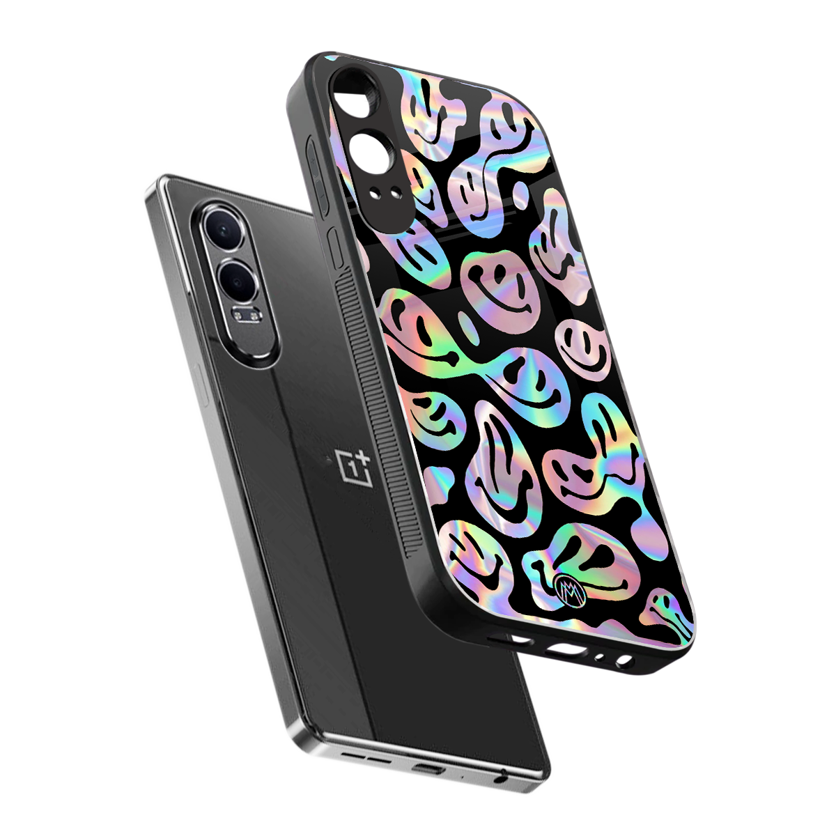 acid smiles chromatic edition back phone cover | glass case for oneplus nord ce 4 lite
