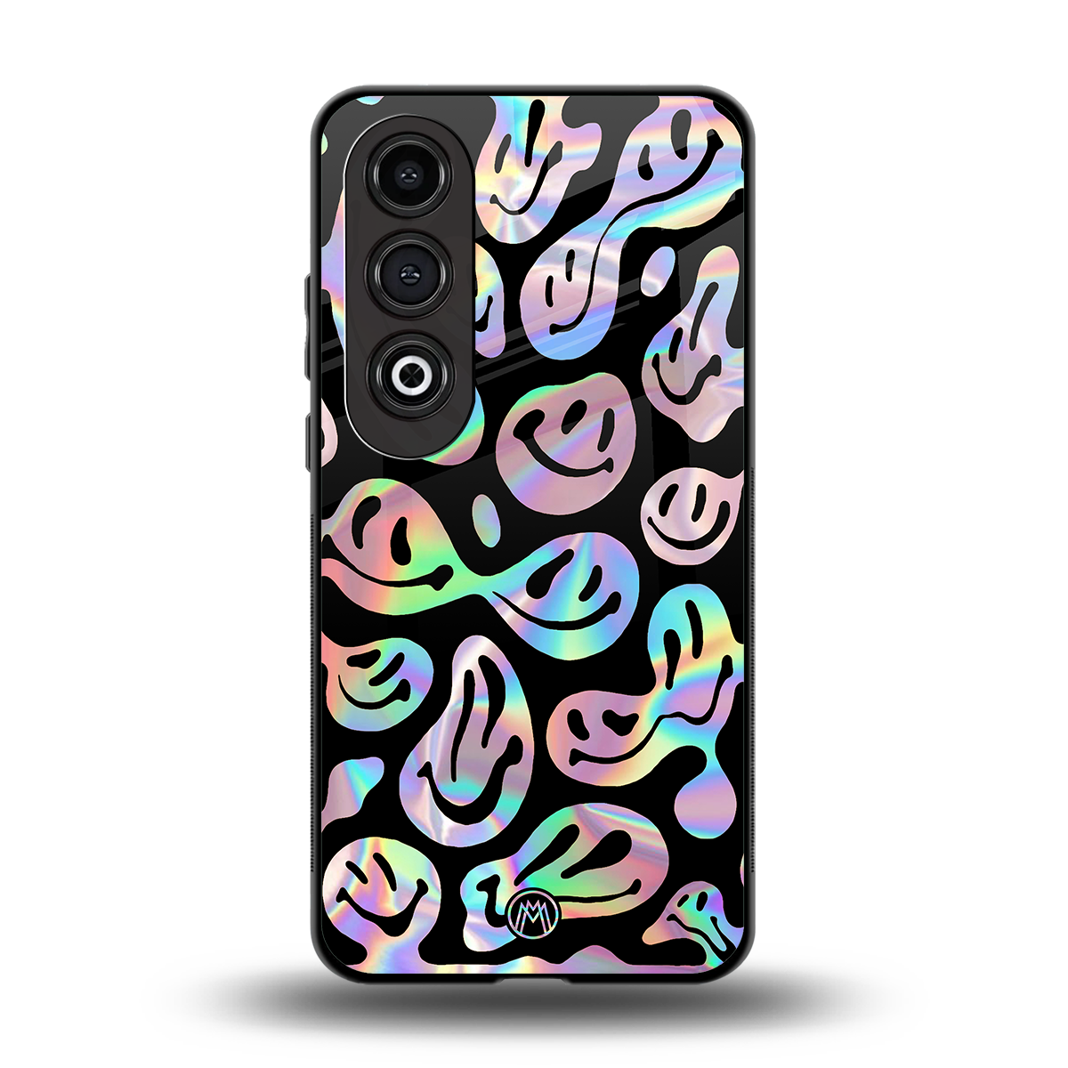 acid smiles chromatic edition back phone cover | glass case for oneplus nord ce 4