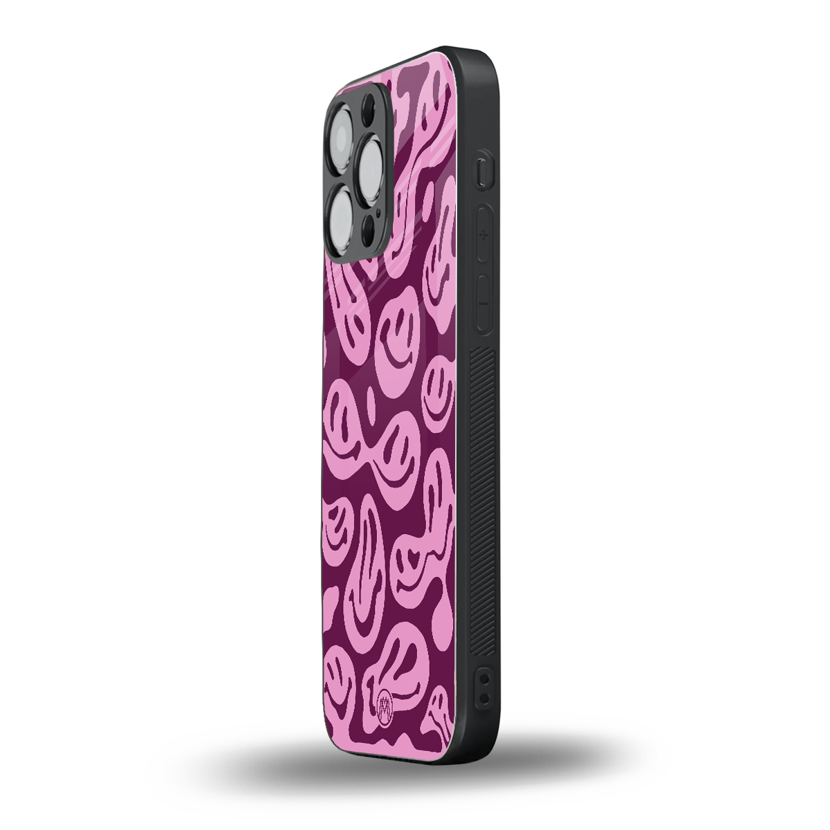 acid smiles grape edition back phone cover | glass case for iphone 16 pro max