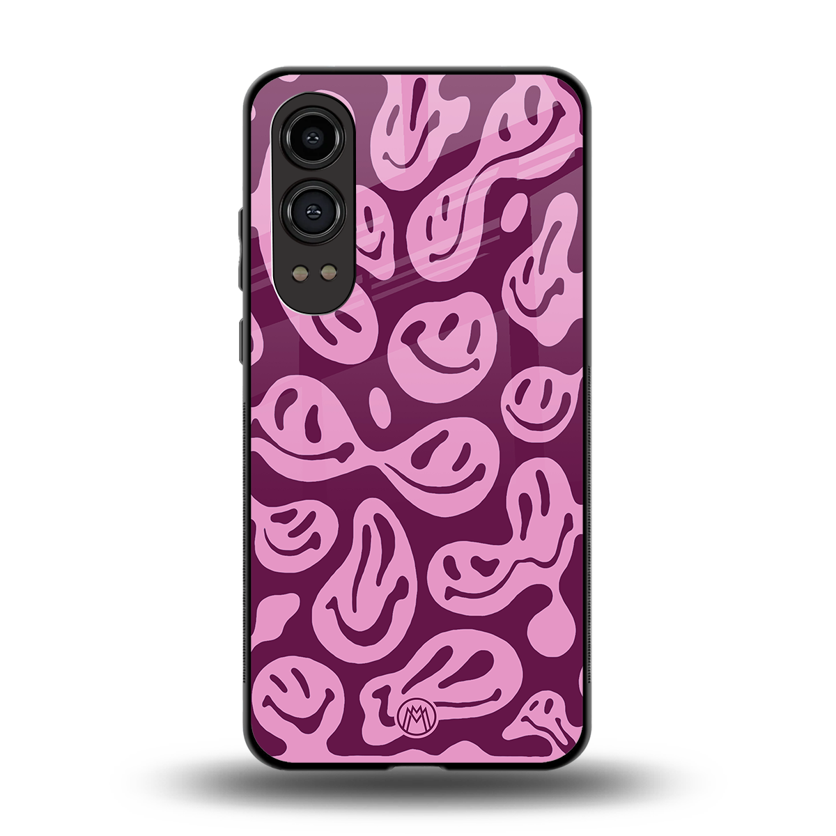 acid smiles grape edition back phone cover | glass case for oneplus nord ce 4 lite