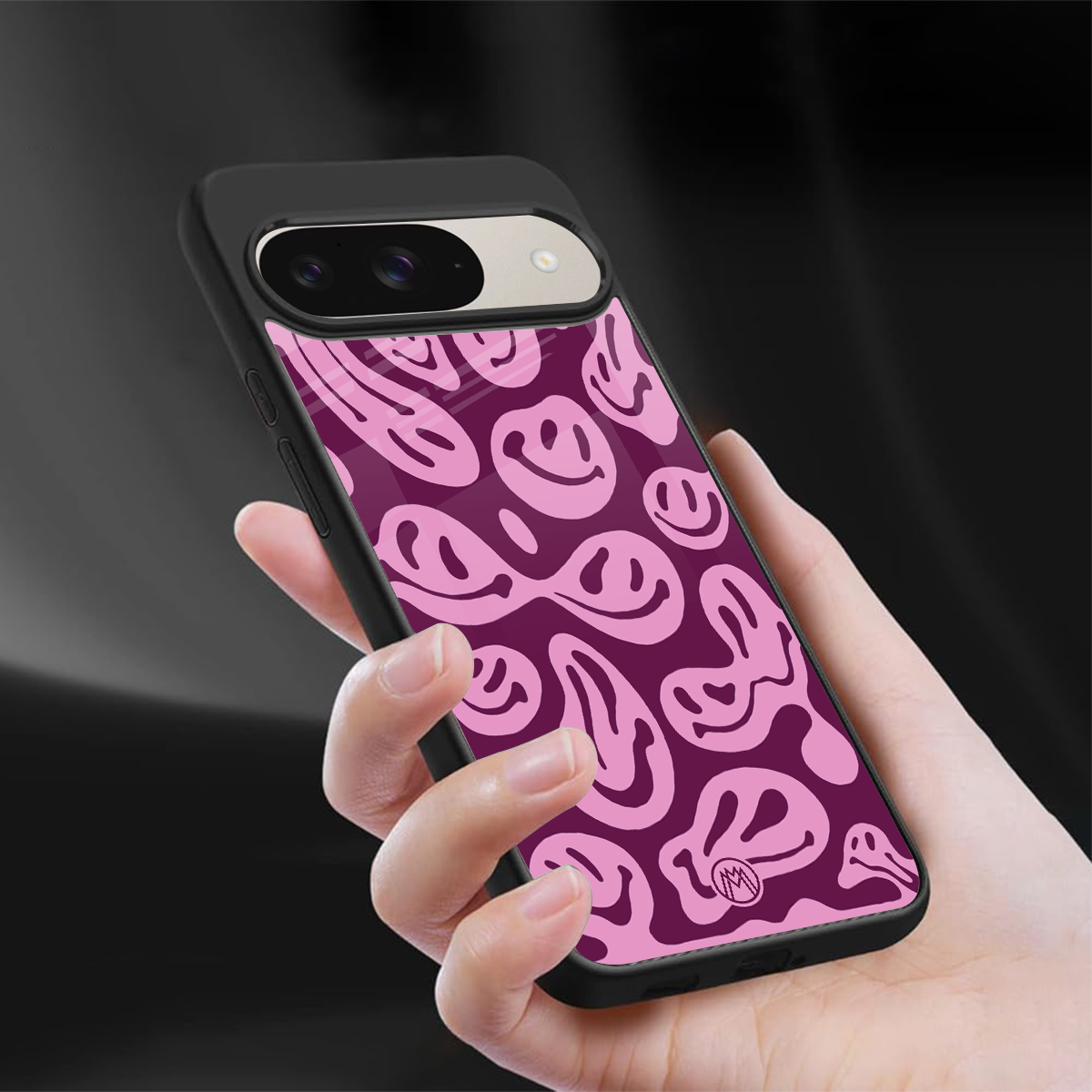acid smiles grape edition back phone cover | glass case for google pixel 9